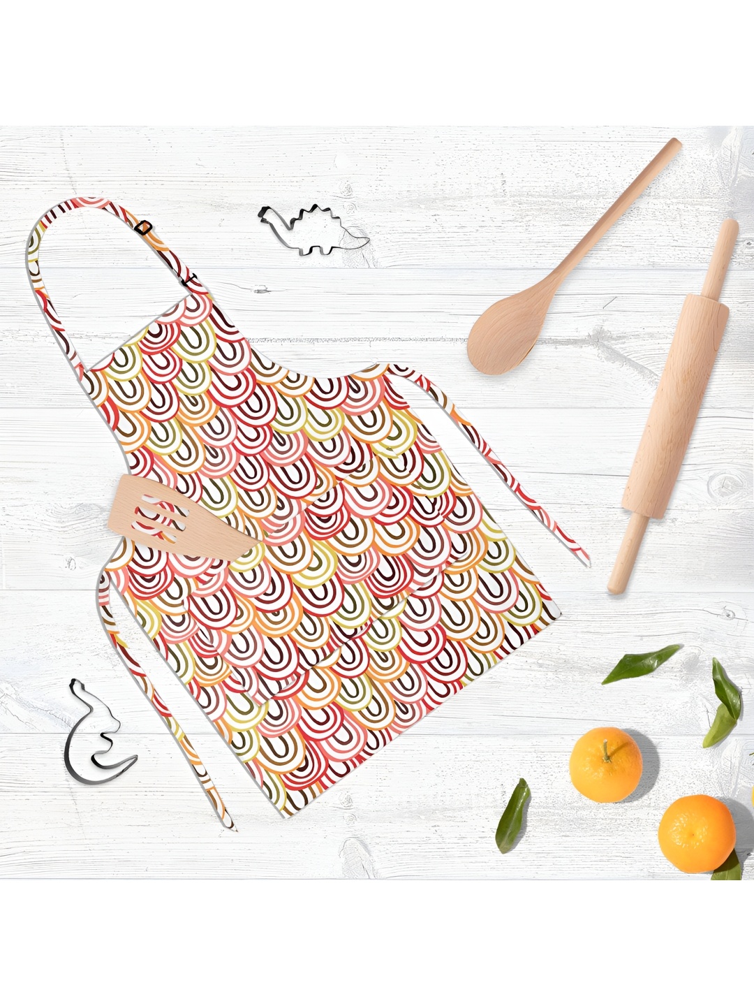 

ArtzFolio Kids White & Red Printed Cotton Aprons