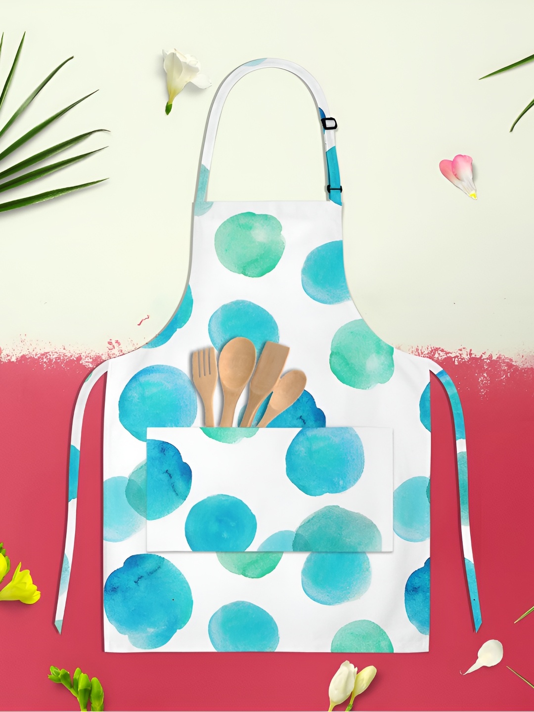 

ArtzFolio White & Blue Printed Cotton Aprons