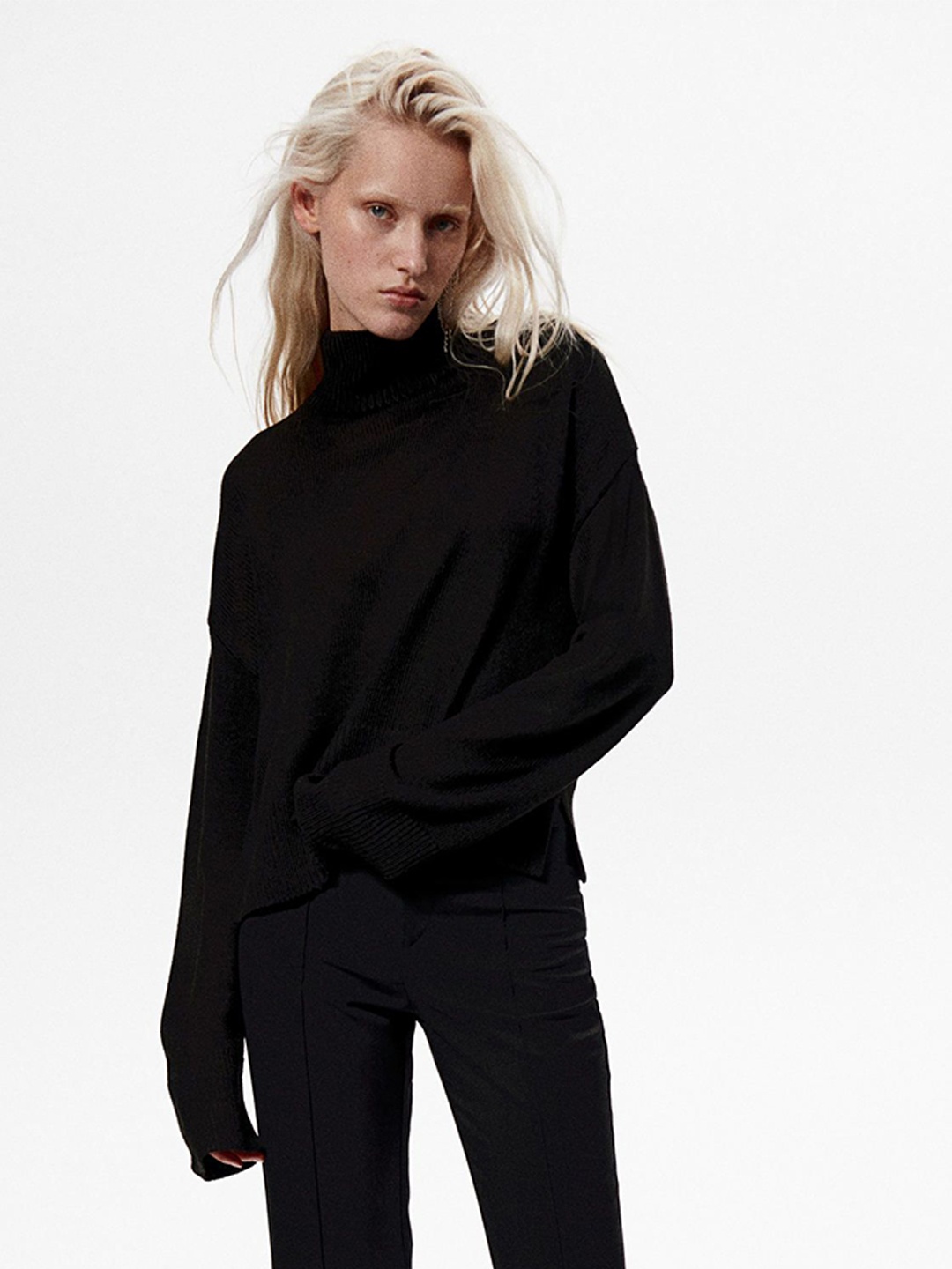 

H&M Women Fine-Knit Turtleneck Jumper, Black