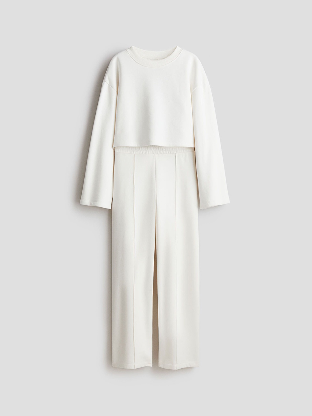 

H&M 2-Pcs Sweatshirt & Trouser Set, White