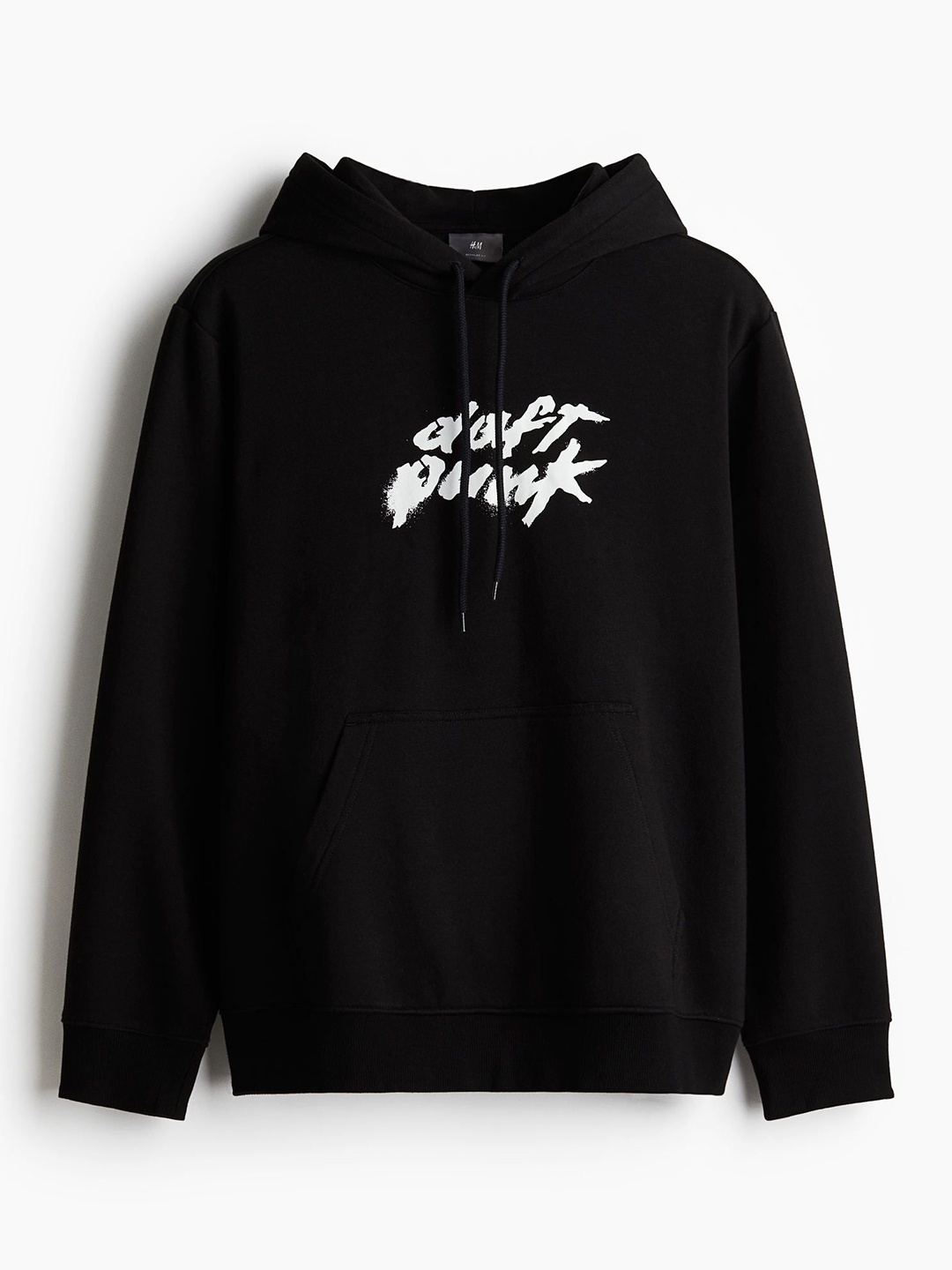 

H&M Men Printed Hoodie, Black