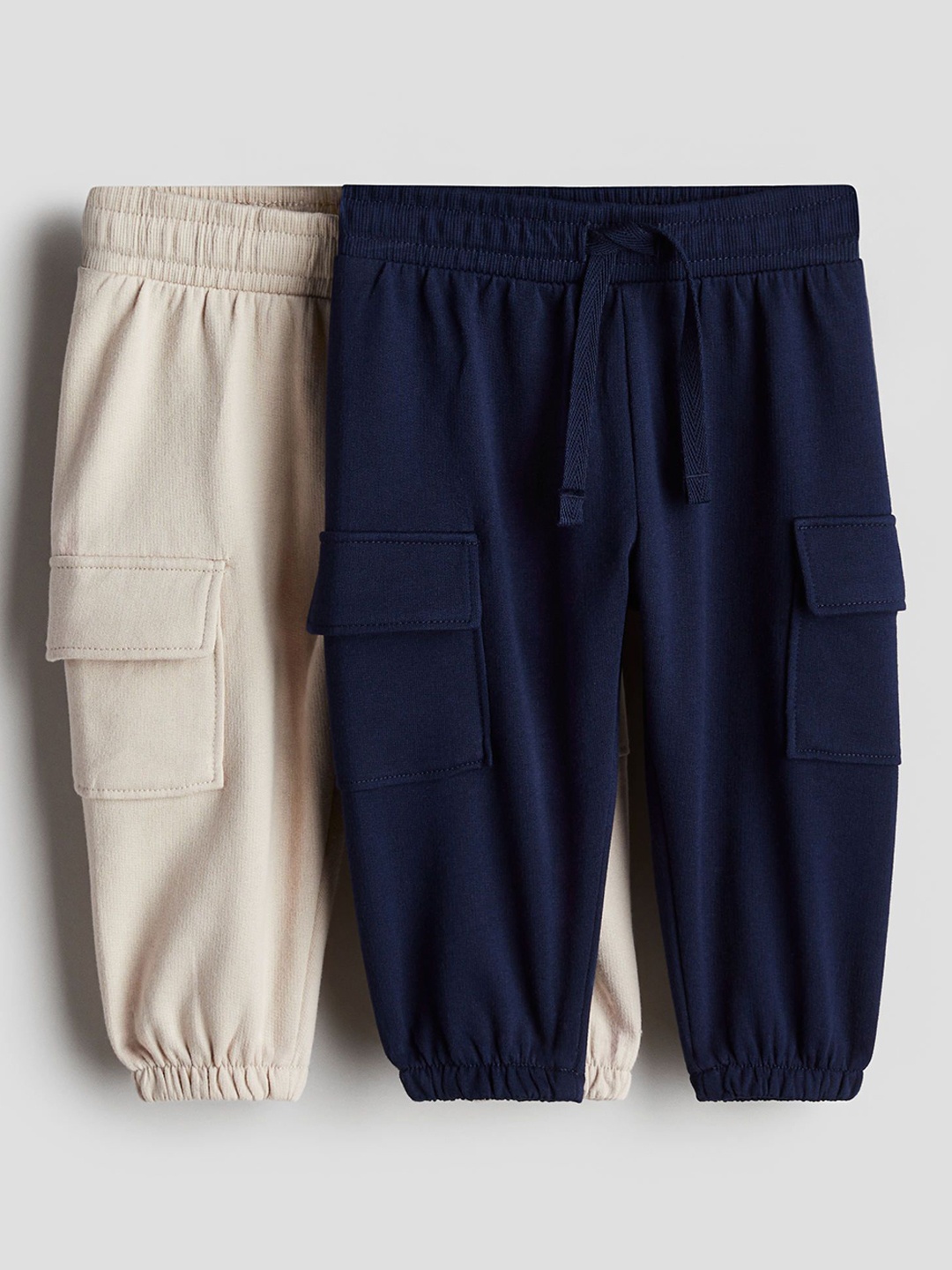 

H&M Boys 2-Pcs Cargo Joggers, Blue