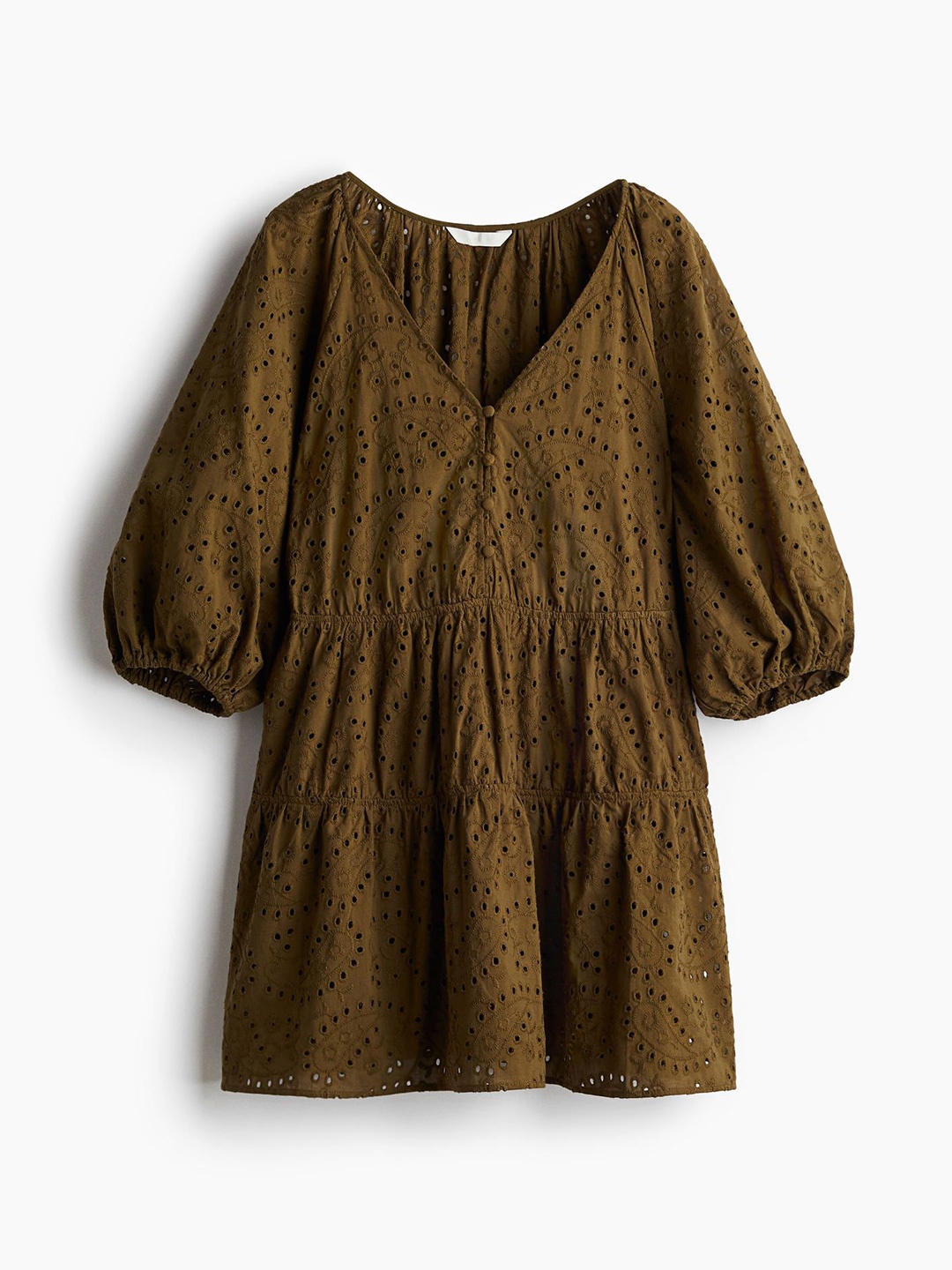

H&M Women Broderie Anglaise Dresses, Green