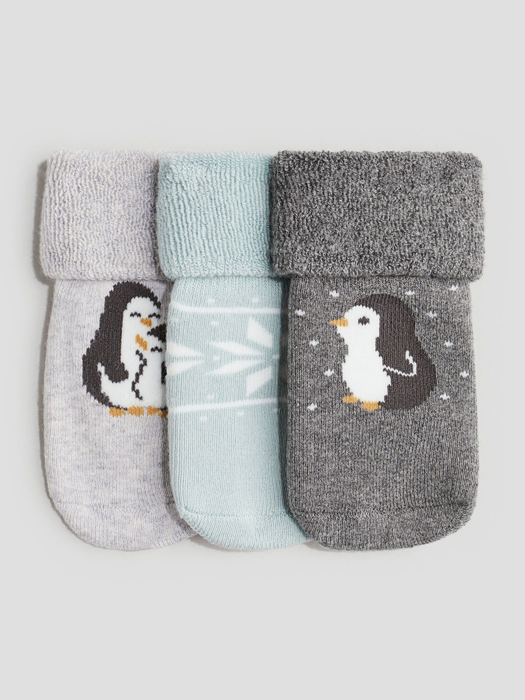 

H&M Boys 3-Pack Terry Socks, Grey