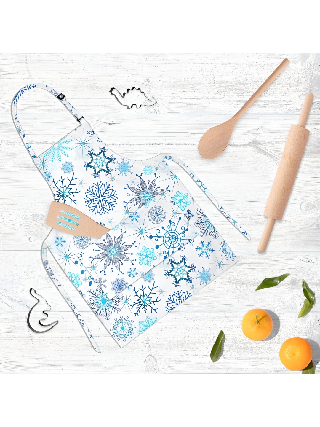 

ArtzFolio White & Blue Printed Cotton Aprons