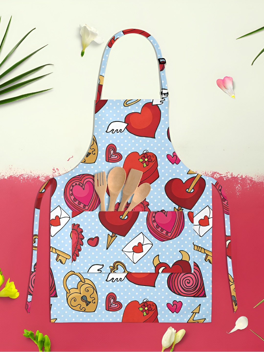 

ArtzFolio Kids Blue & Red Printed Cotton Aprons