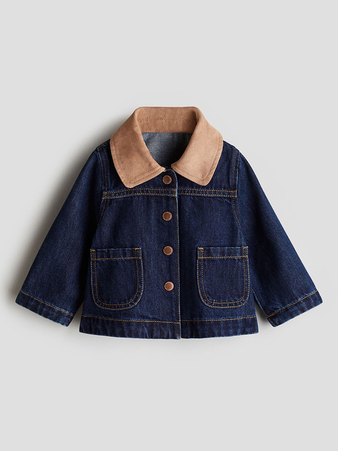 

H&M Girls Collared Denim Jacket, Blue