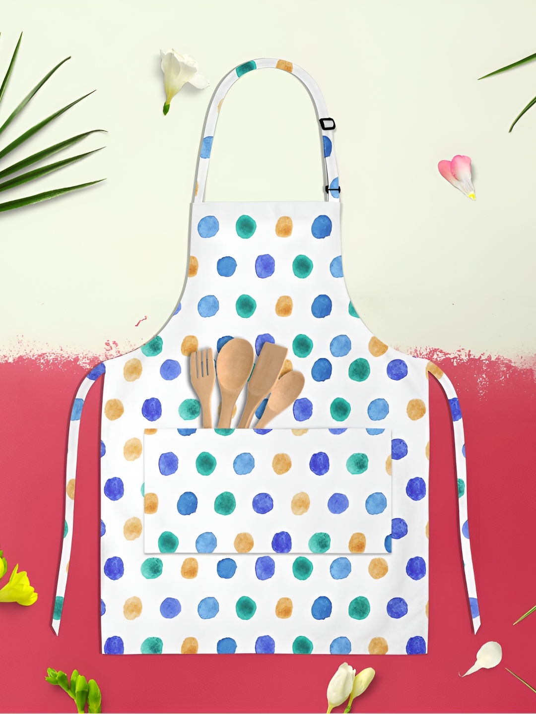 

ArtzFolio White & Blue Printed Cotton Aprons