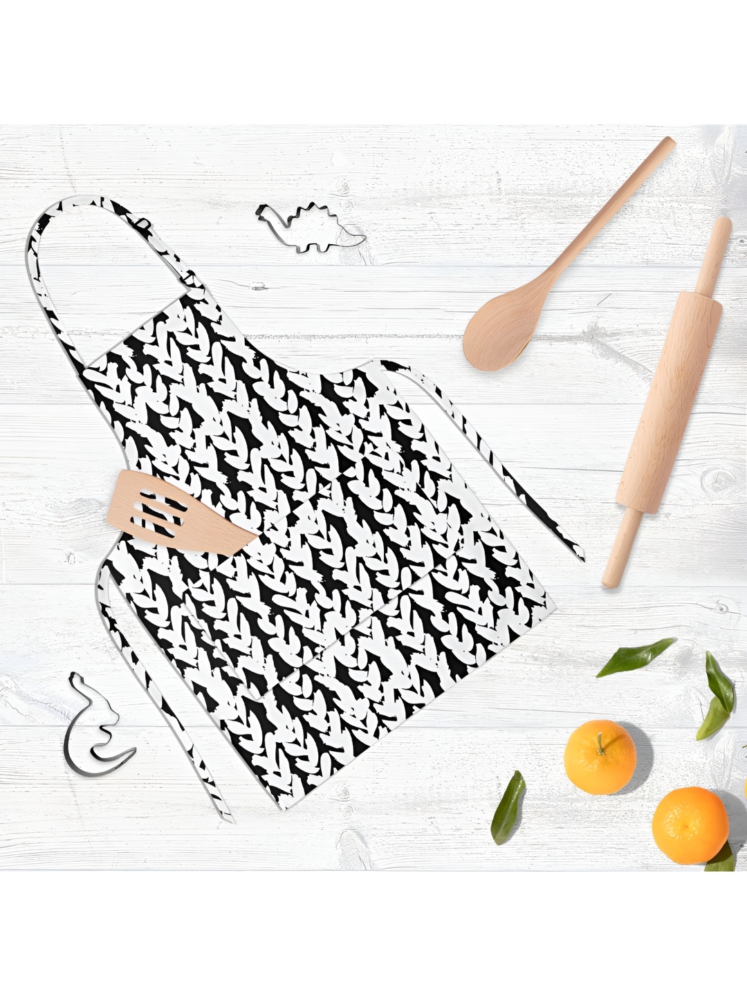 

ArtzFolio Black & White Printed Pure Cotton Apron