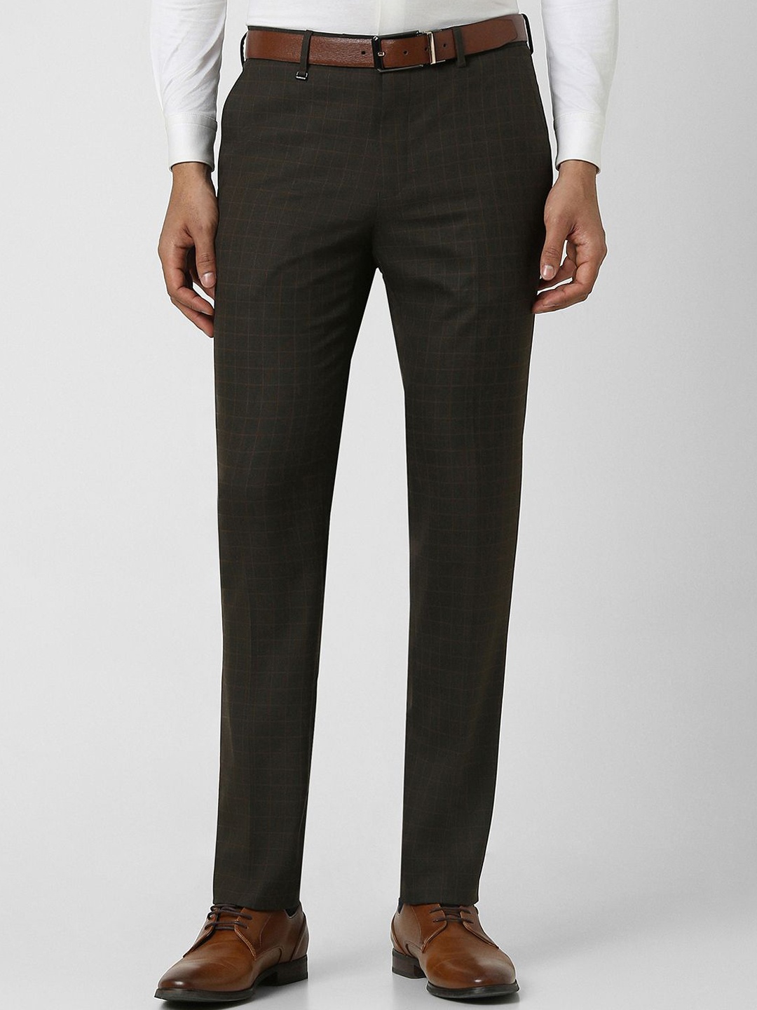 

Van Heusen Men Checked Slim Fit Trousers, Charcoal