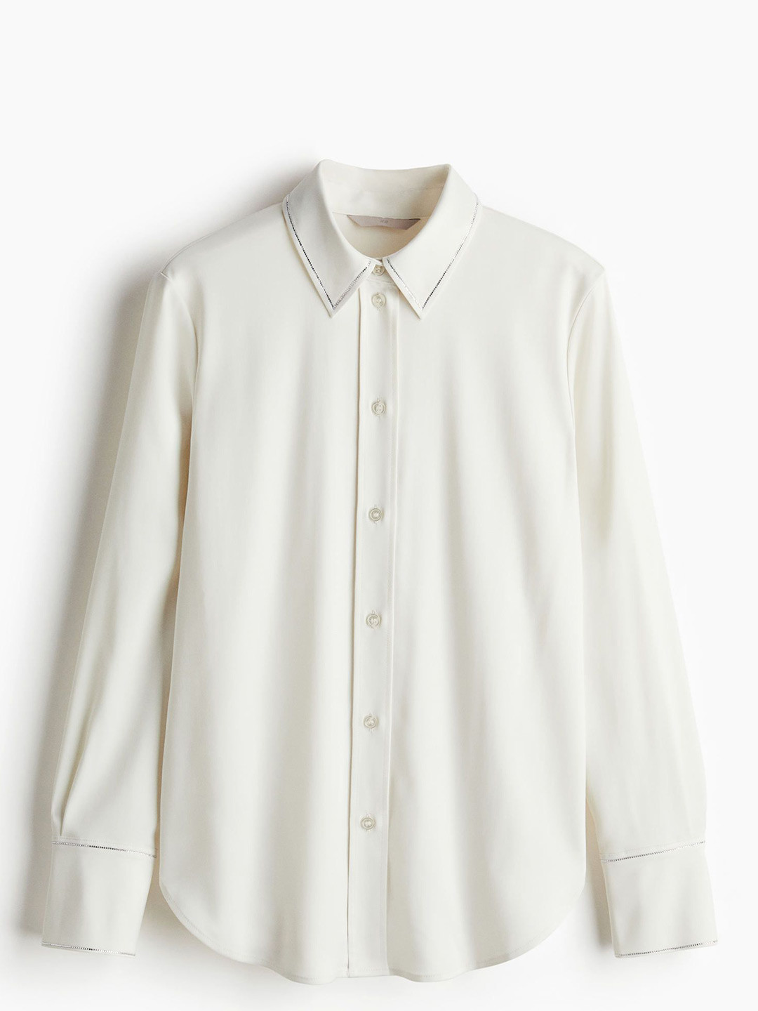 

H&M Rhinestone-Decorated Shirts, White