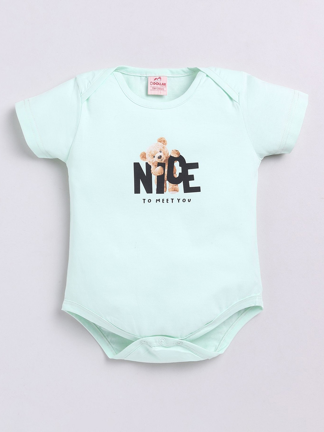 

Dollar Infants Kids Printed Round Neck Short Sleeves Bodysuit, Green