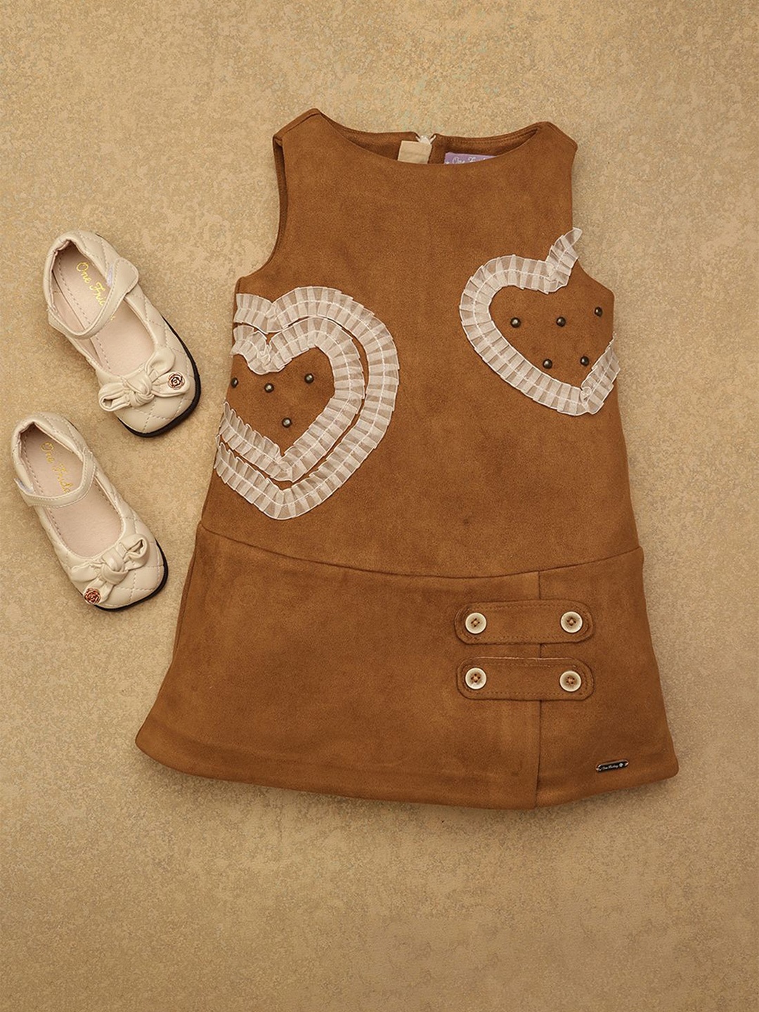 

One Friday Girls A-Line Dress, Coffee brown