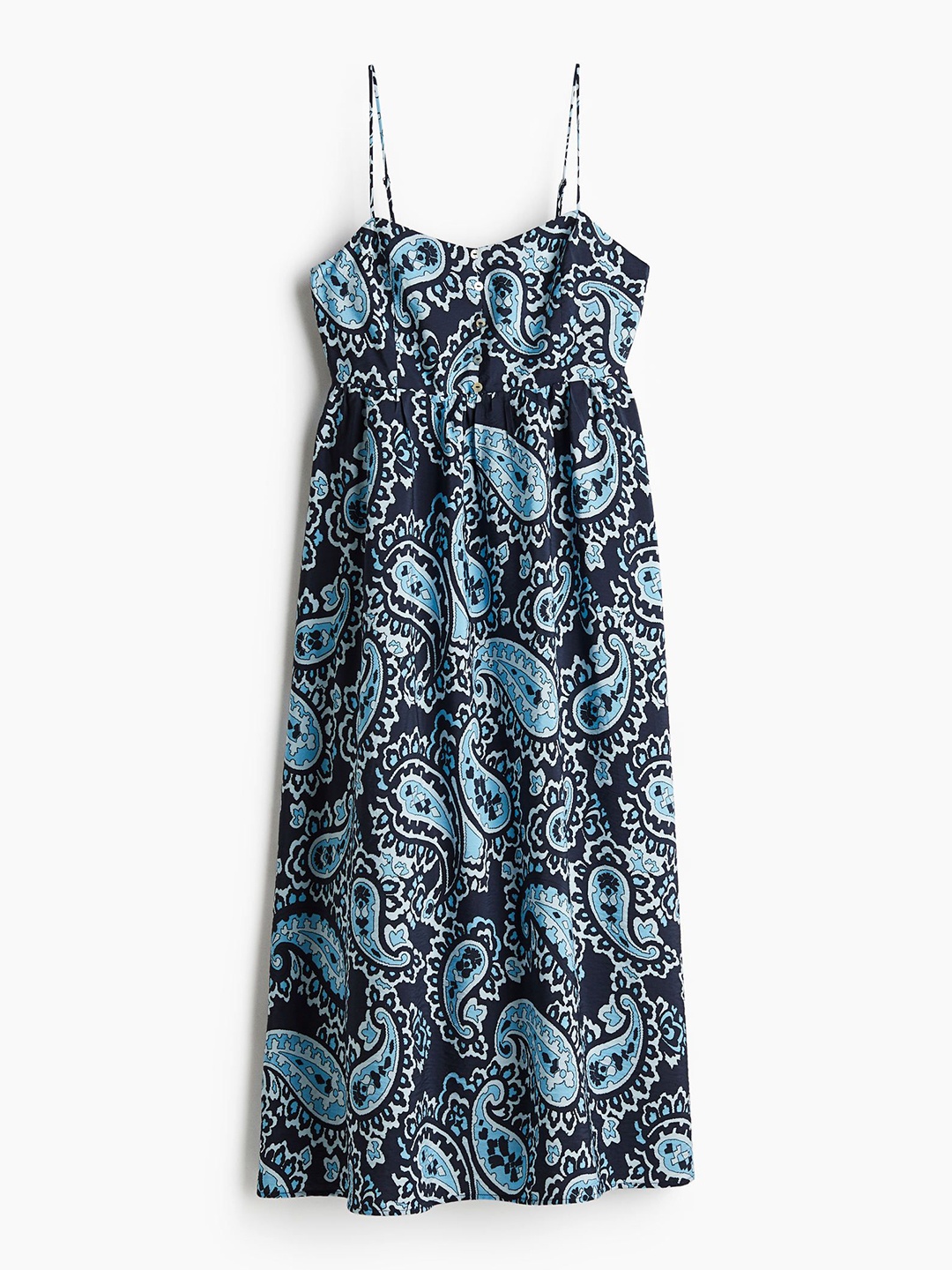 

H&M Button-Front Strappy Dress, Navy blue