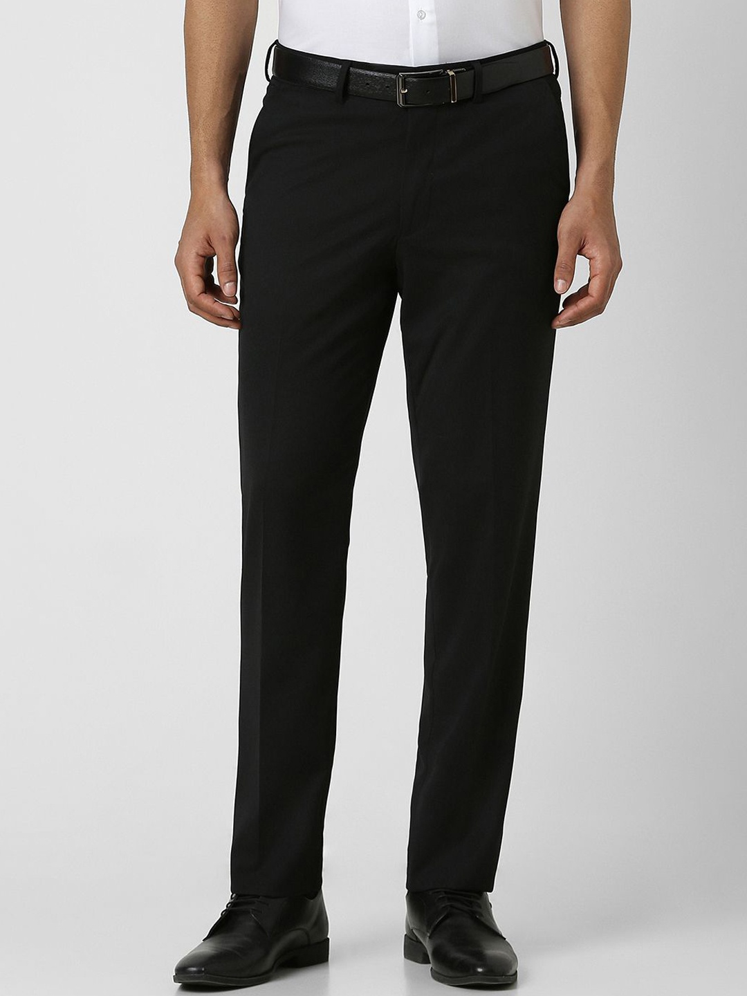 

Van Heusen Men Mid-Rise Formal Trousers, Black