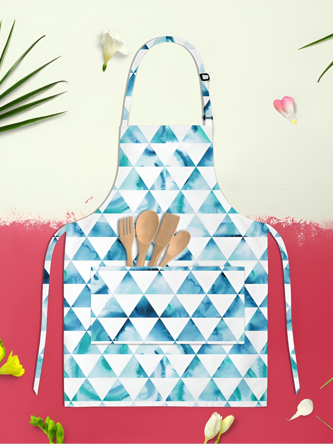 

ArtzFolio Blue & White Printed Pure Cotton Apron