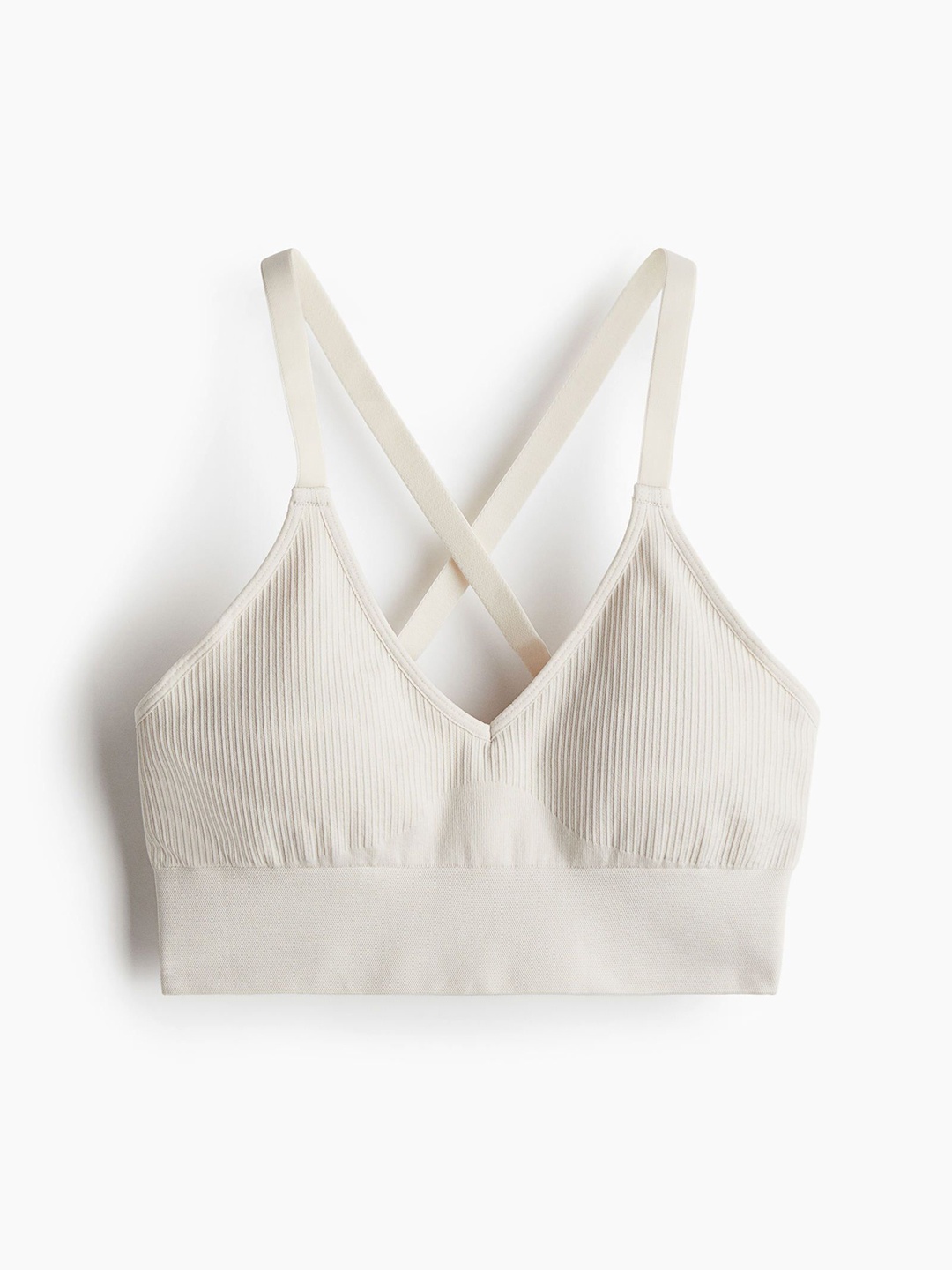 

H&M Seamless Medium Support Sports Bra In DryMove, Beige