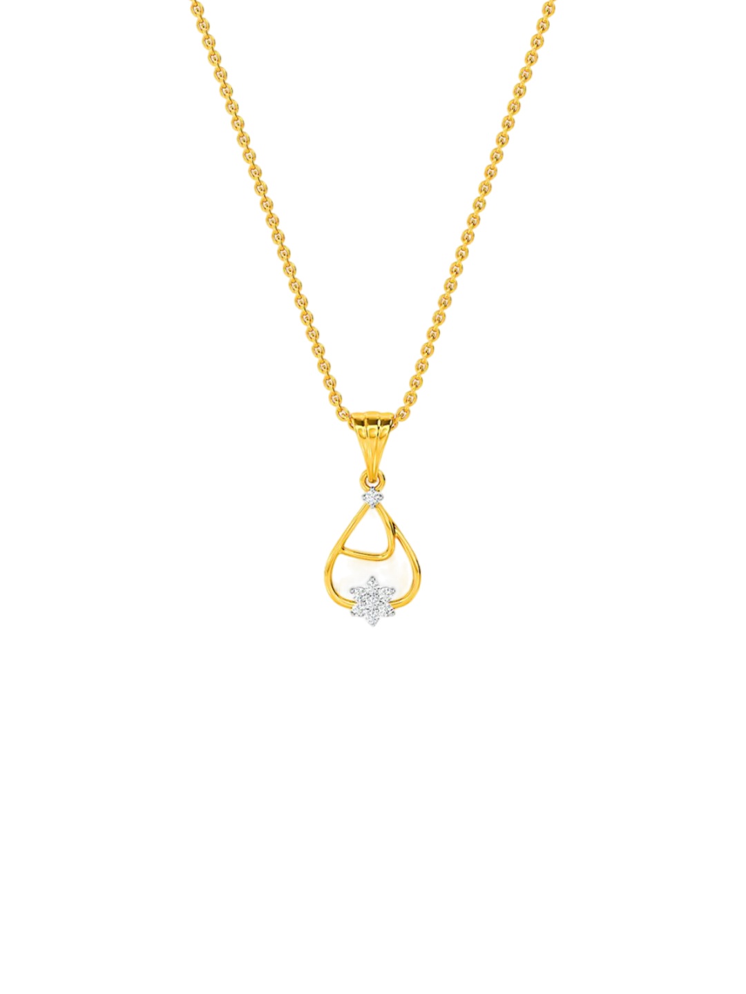 

KISNA DIAMOND AND GOLD JEWELLERY Women 18KT Yellow Gold Diamond Pendent 0.13 carat