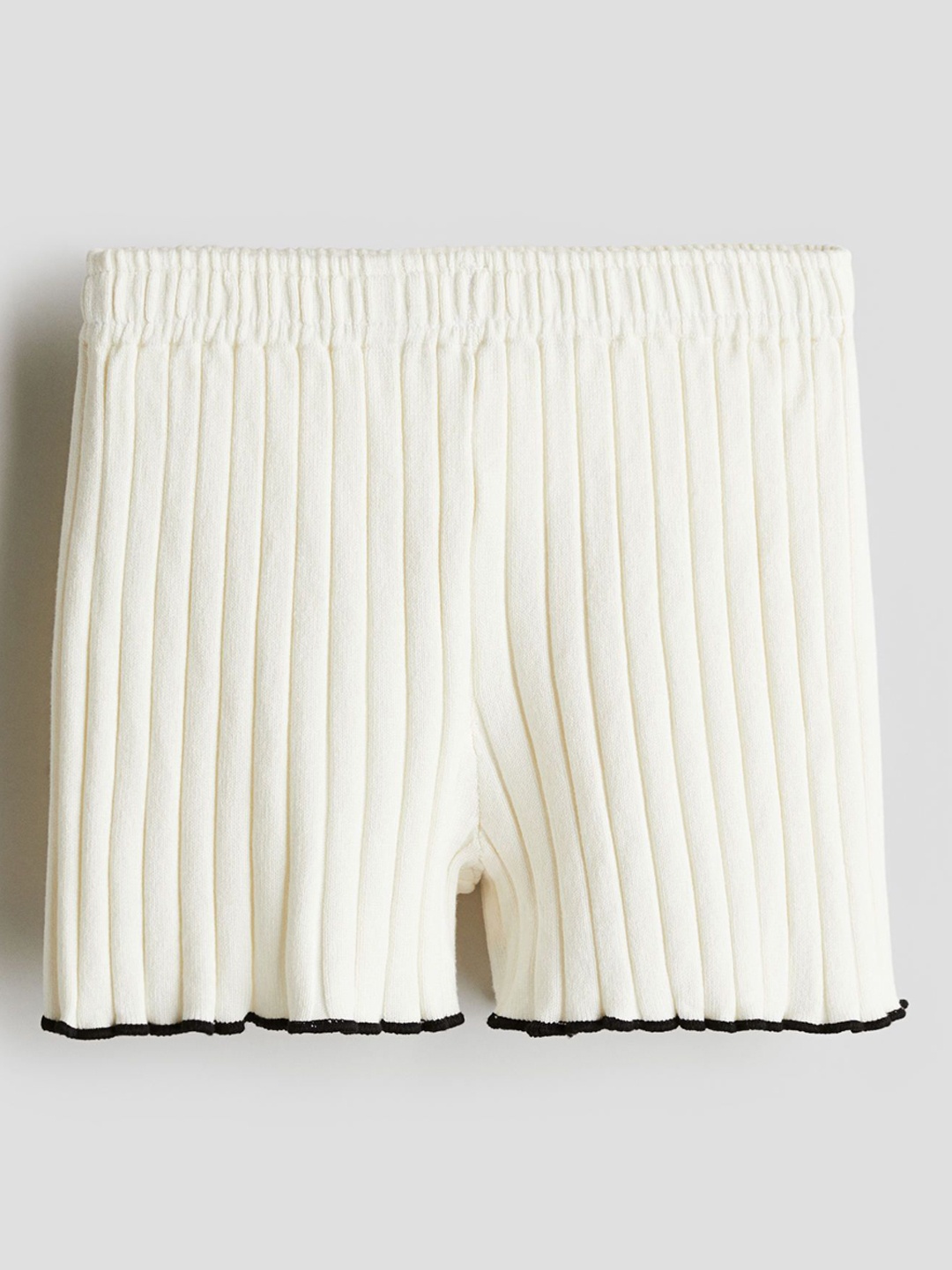

H&M Girls Rib-Knit Shorts, White