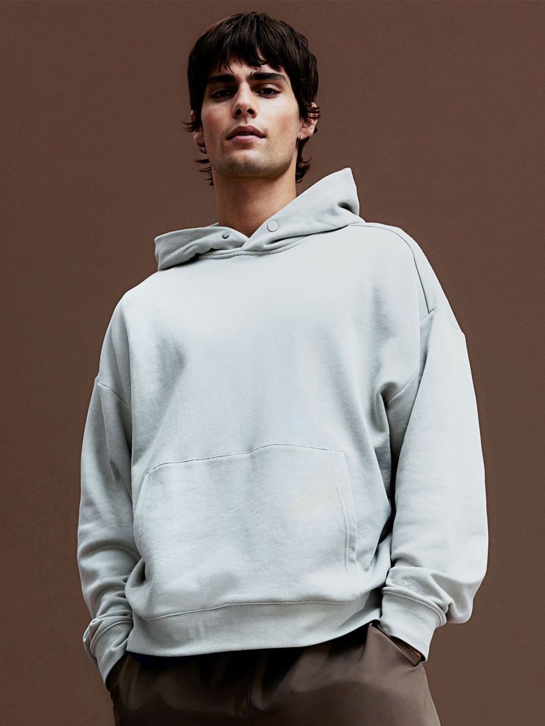 

H&M Men Cotton Hoodie, Beige