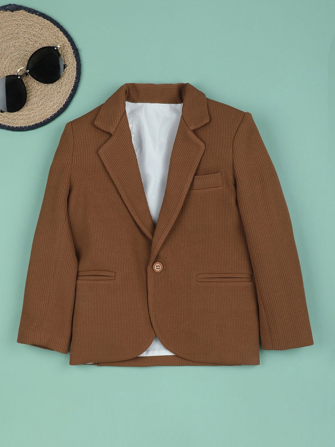 

Ridokidz Boys Single Breasted Blazer, Camel brown