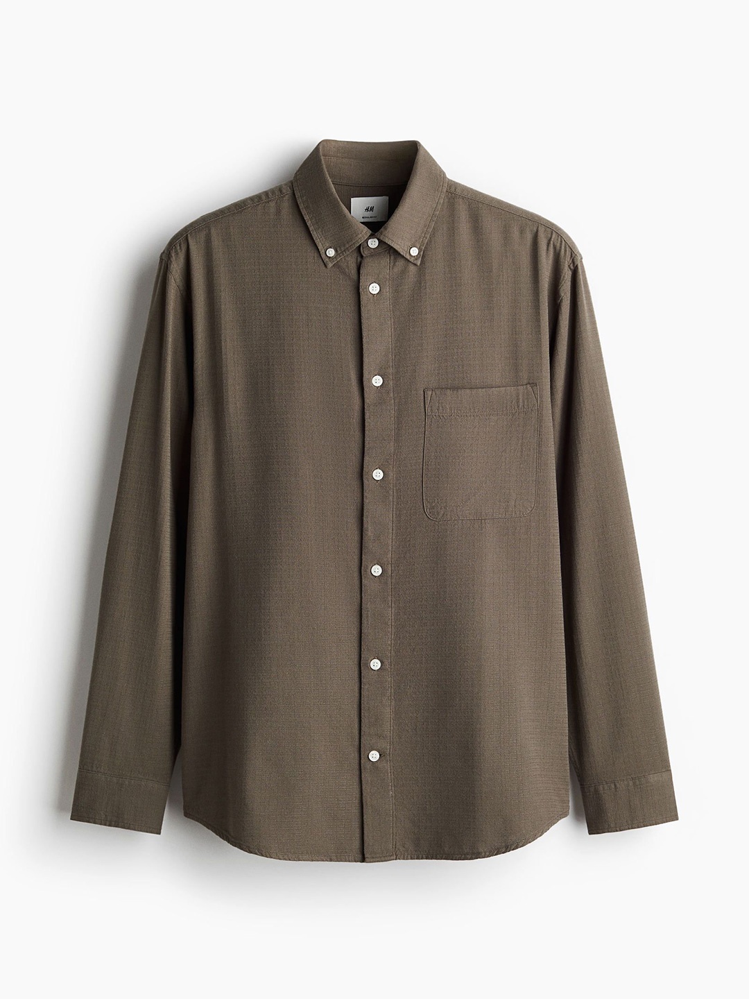 

H&M Regular Fit Textured Shirt, Green