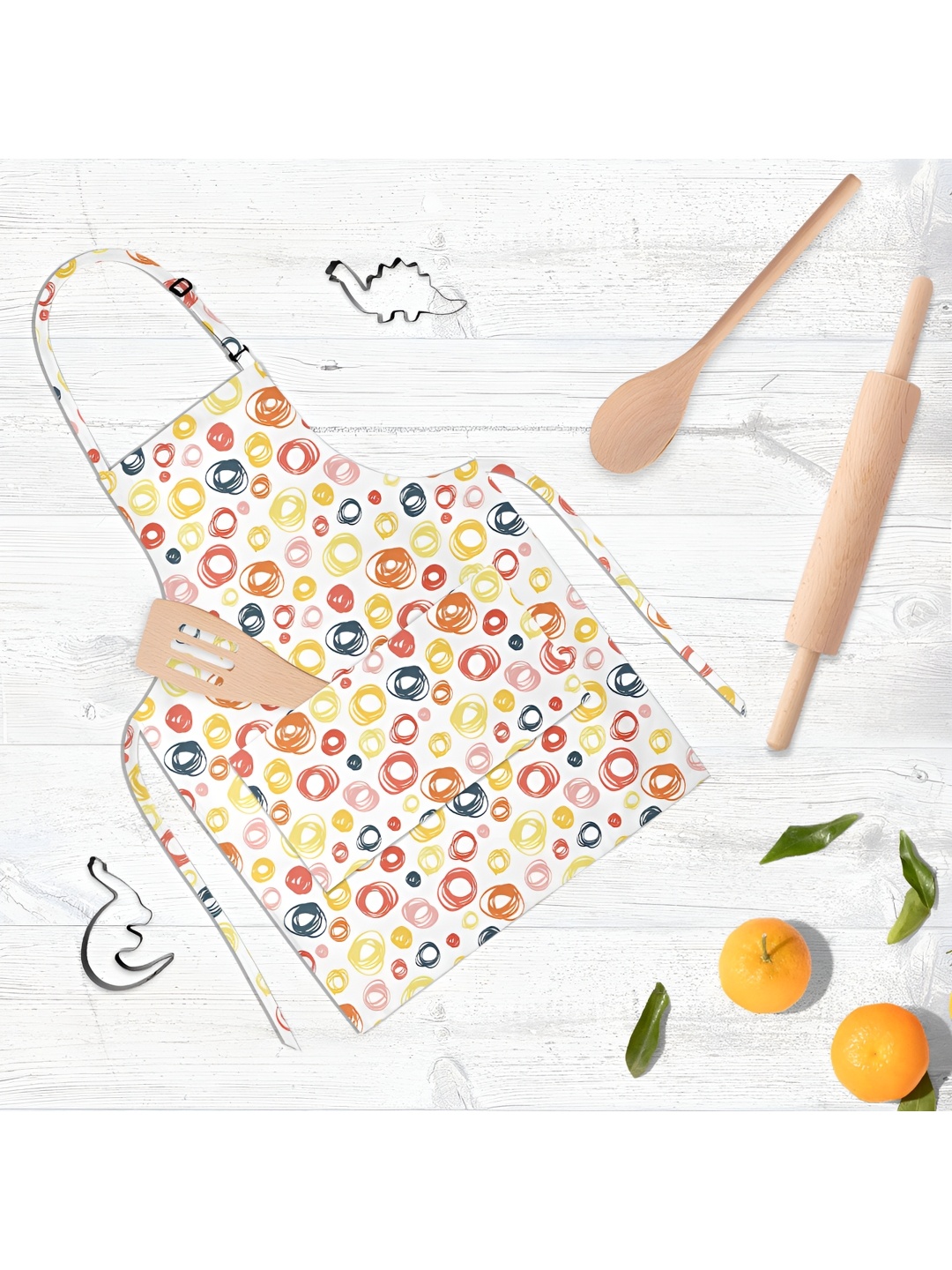 

ArtzFolio White & Yellow Printed Cotton Aprons