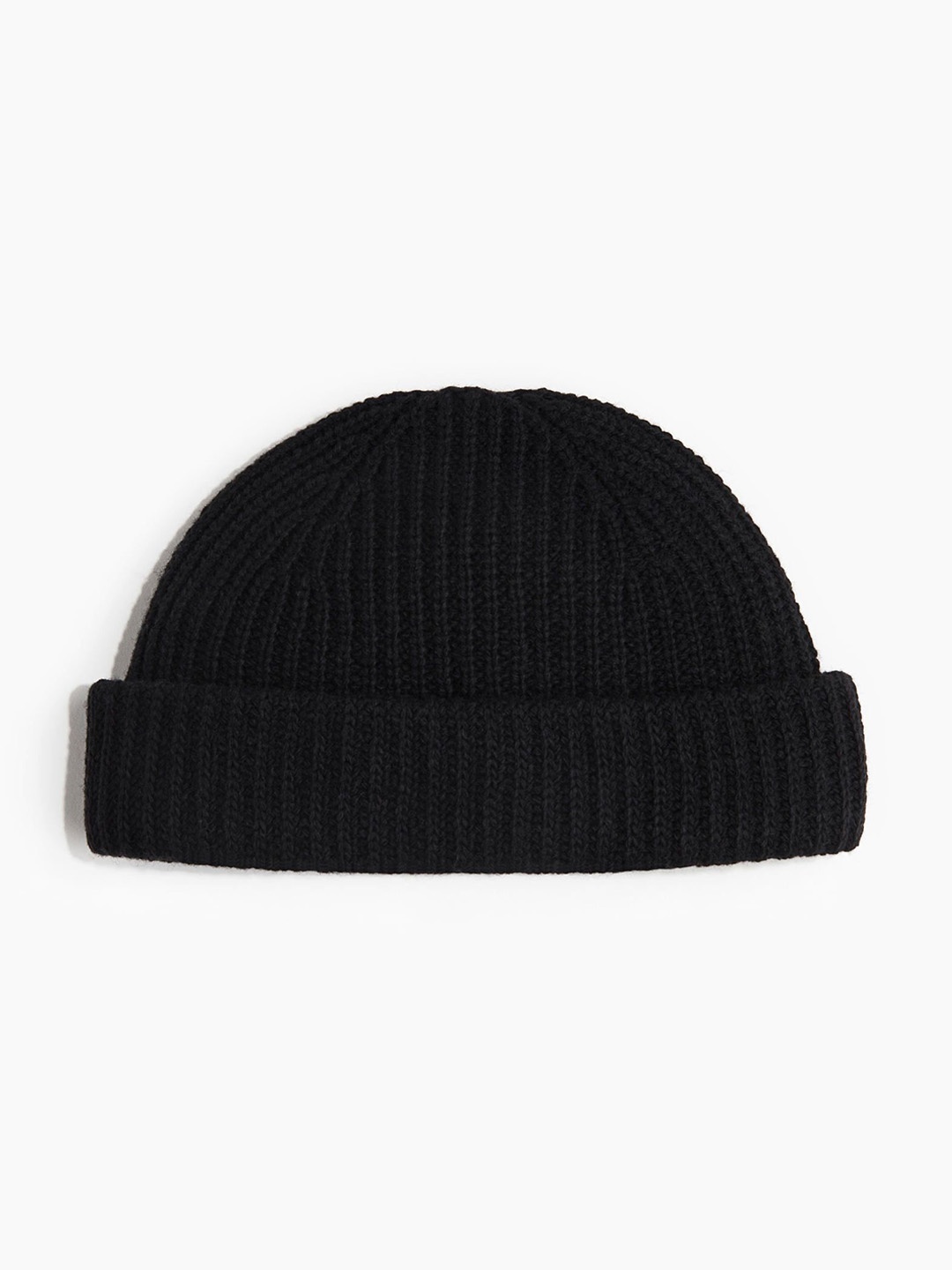 

H&M Men Rib-Knit Wool-Blend Hat, Black