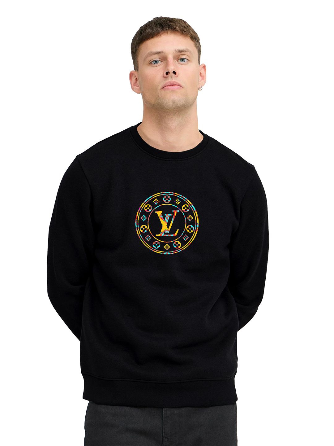 

SONIBROS Men Graphic Printed Long Sleeves Sweatshirt, Black
