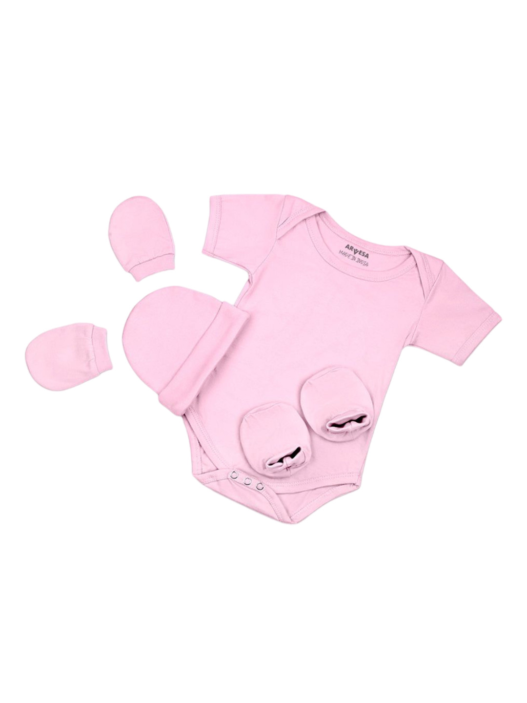 

Arvesa Infants 4Pcs Pure Cotton Baby Apparel Gift Set, Pink