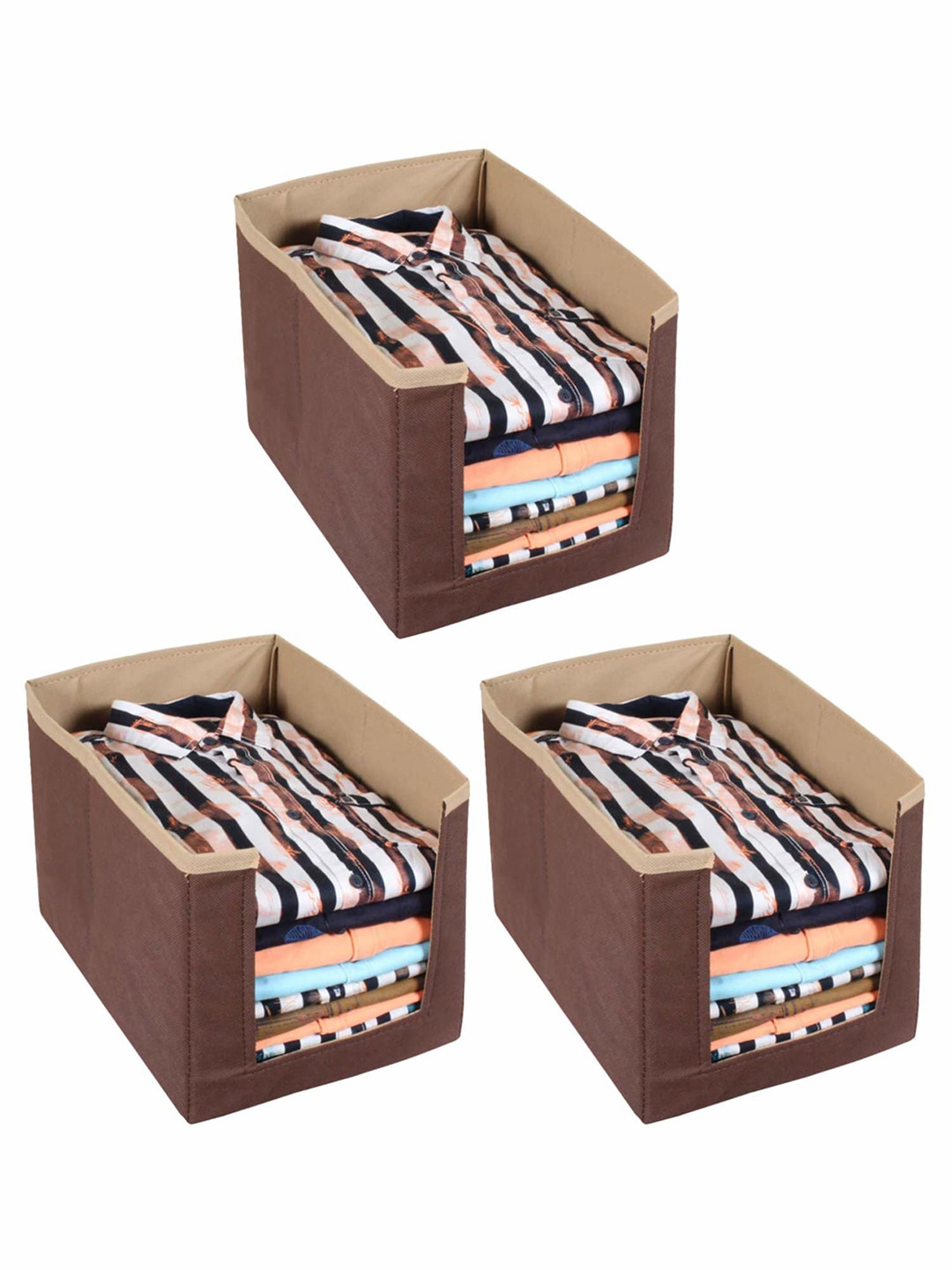 

Kuber Industries Brown 3 Pieces Multi-Utility Organisers