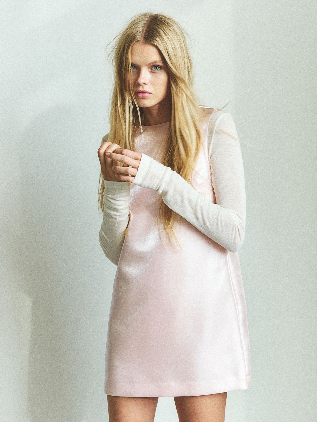 

H&M Bow-Detail Sleeveless Mini Dress, Pink