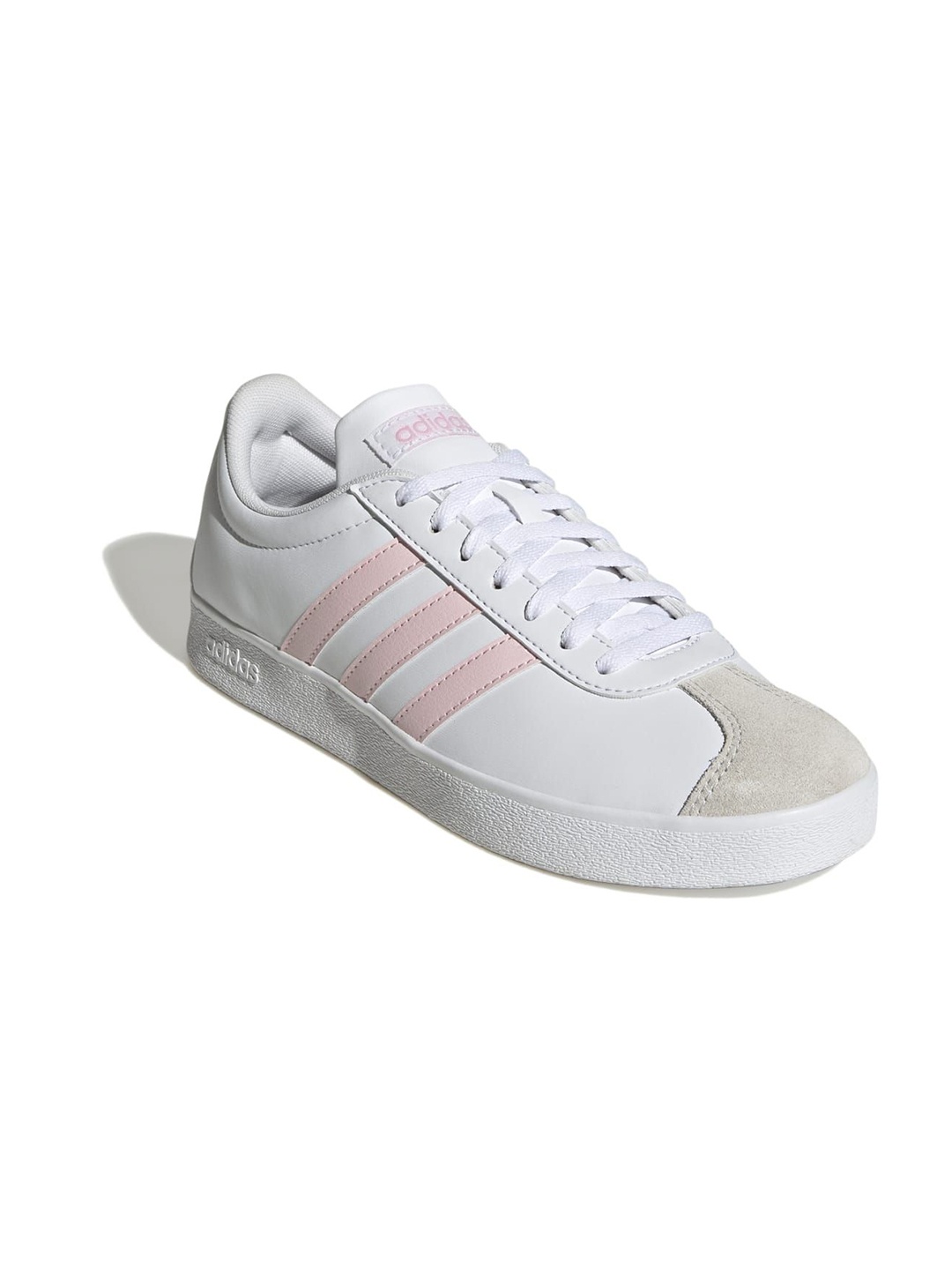 

ADIDAS Vl Court Base Women Colourblocked Leather Lace-Ups Running Shoes, White