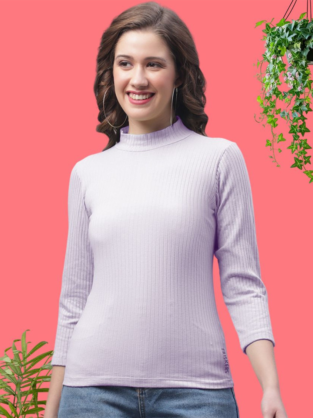 

FBAR Women Cotton Self Design Top, Purple