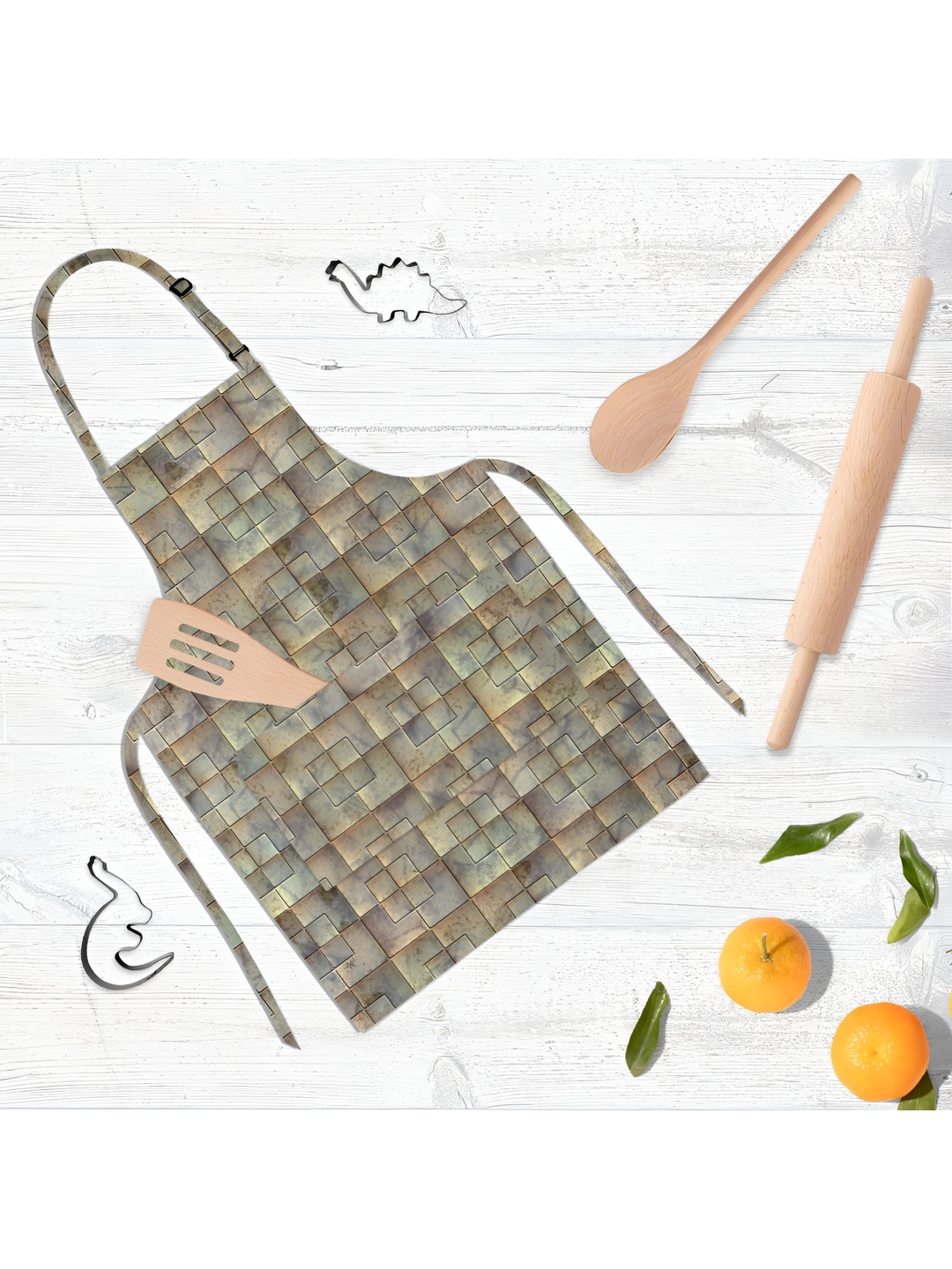 

ArtzFolio Kids Grey & Brown Printed Cotton Aprons