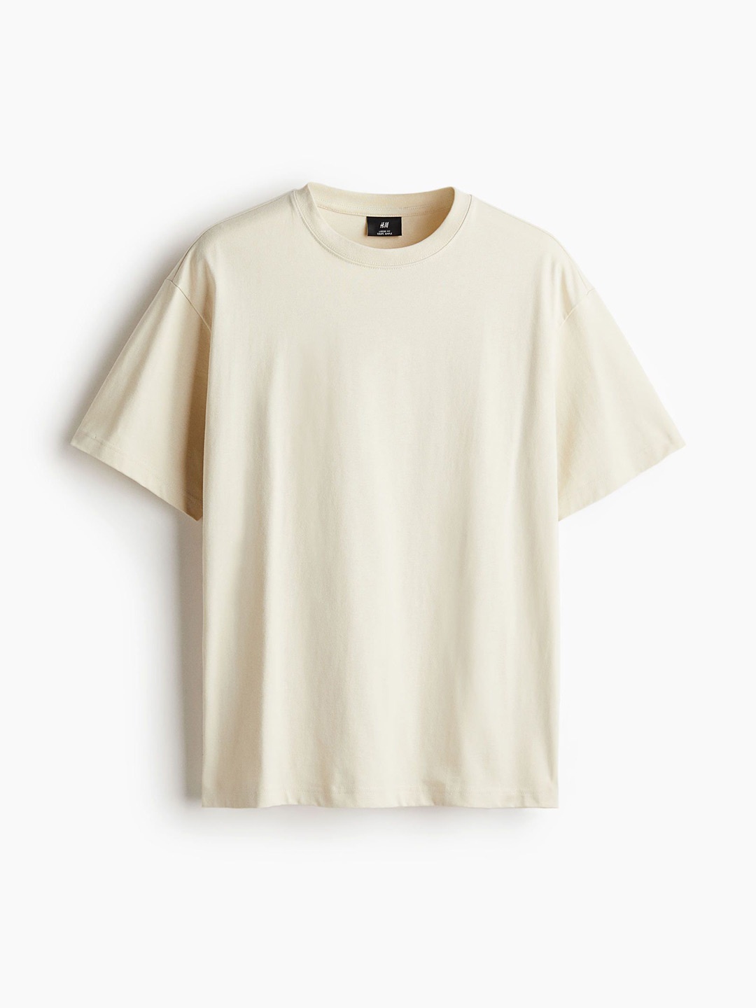 

H&M Loose Fit Pure Cotton T-Shirt, Beige