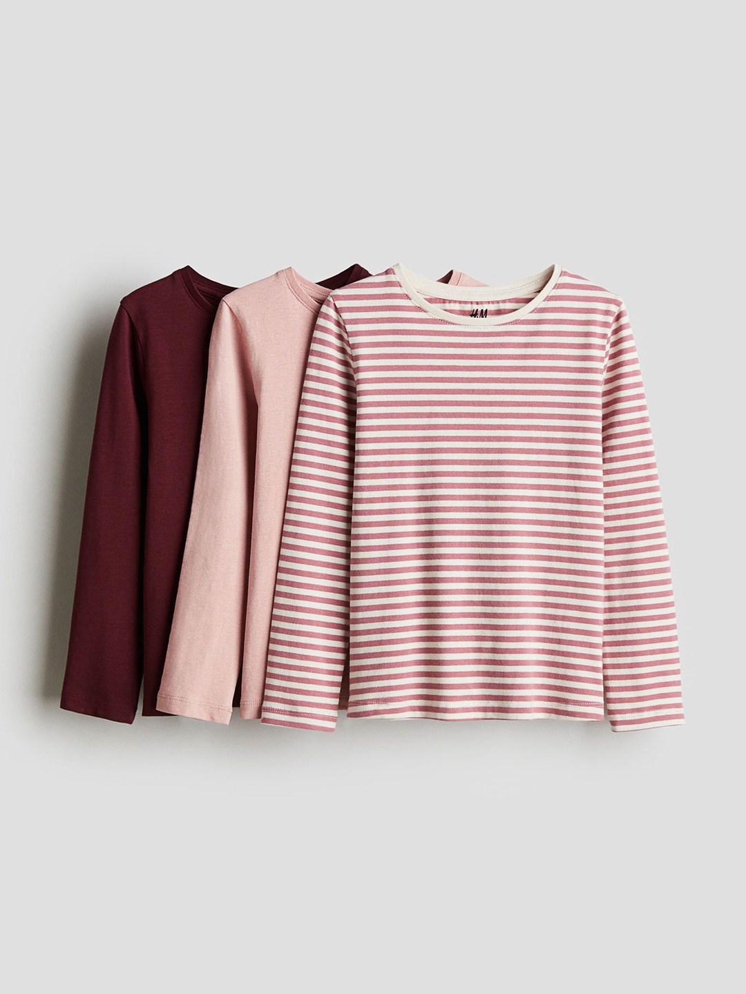 

H&M Girls Pack Of 3 Long-Sleeved Tops, Pink