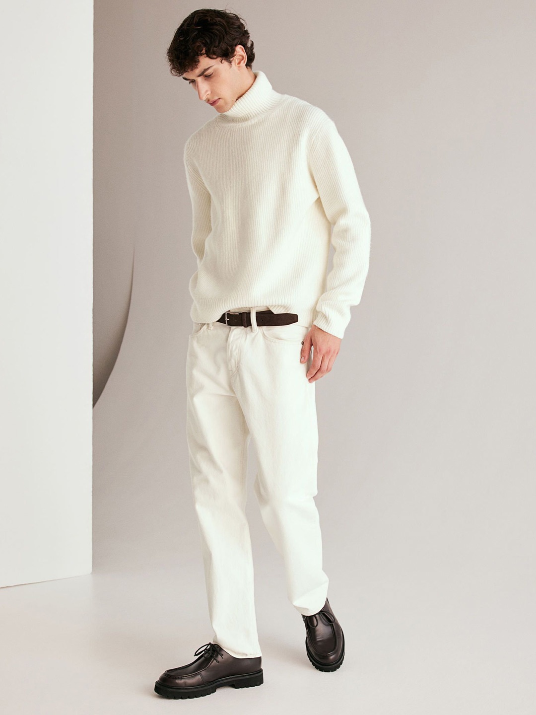 

H&M Polo-Neck Jumper, White