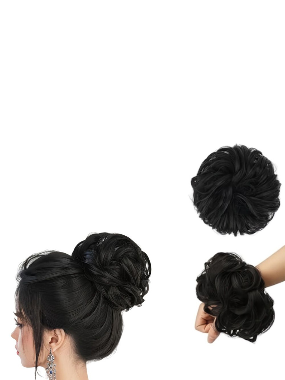 

D-Divine Clip-In Bun Wavy Hair Extension - Black