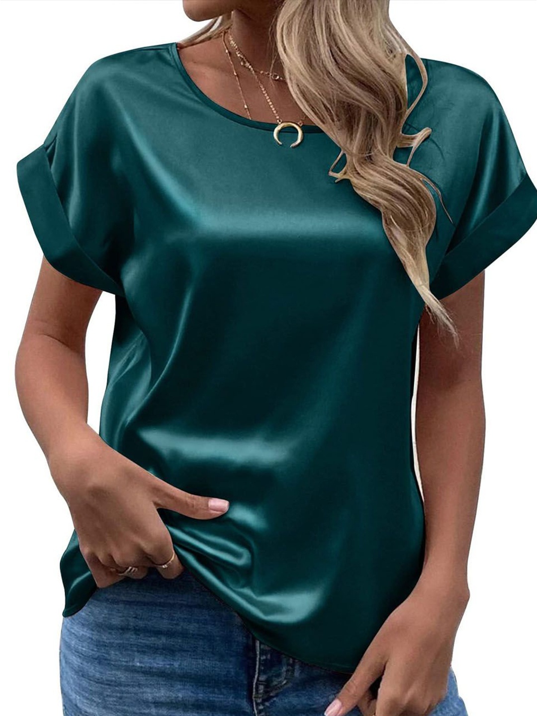 

StyleCast Solid Extended Sleeves Top, Teal