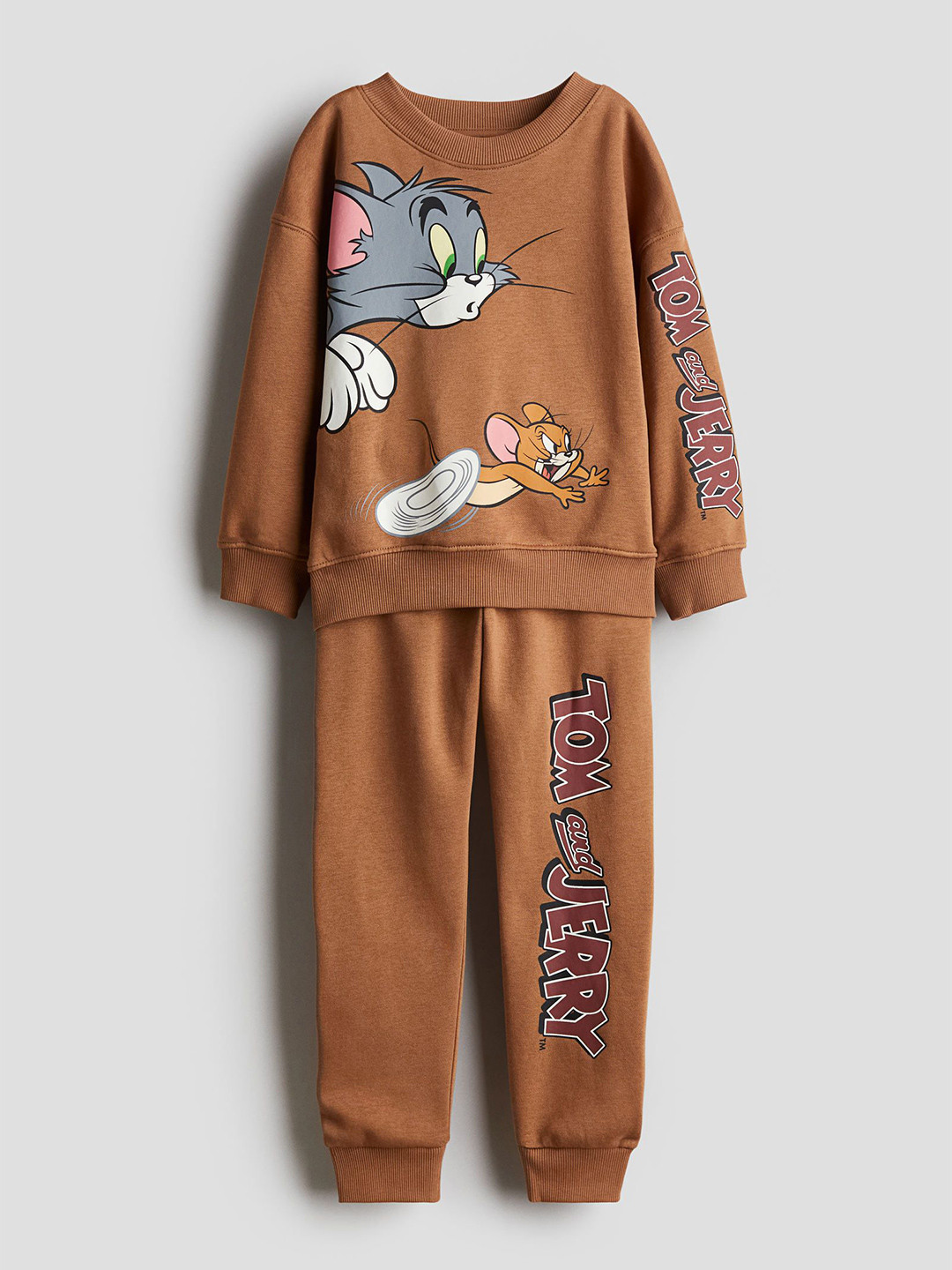

H&M Boys 2-Piece Printed Sweatshirt Set, Brown