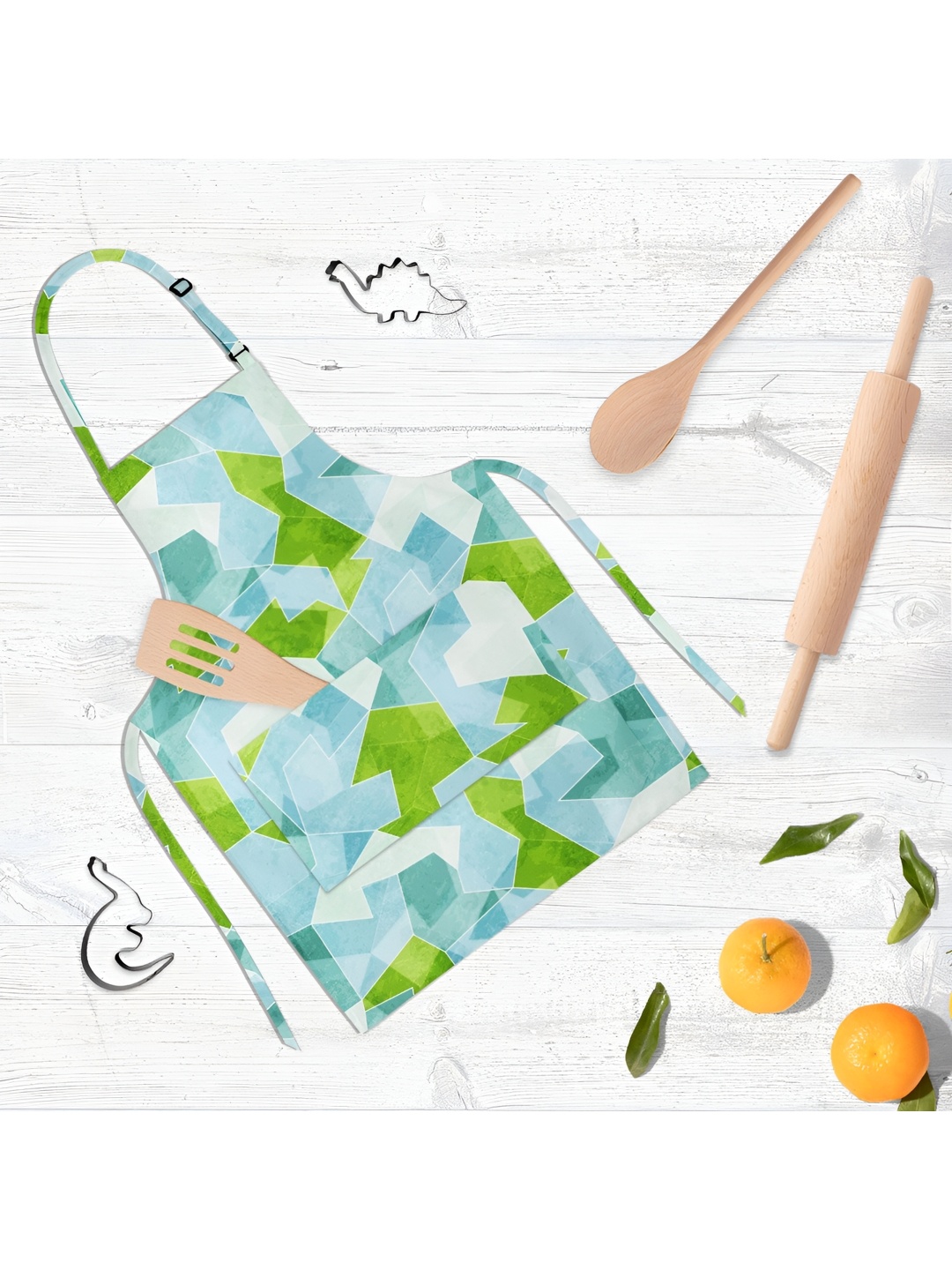 

ArtzFolio Blue & Green Printed Cotton Aprons