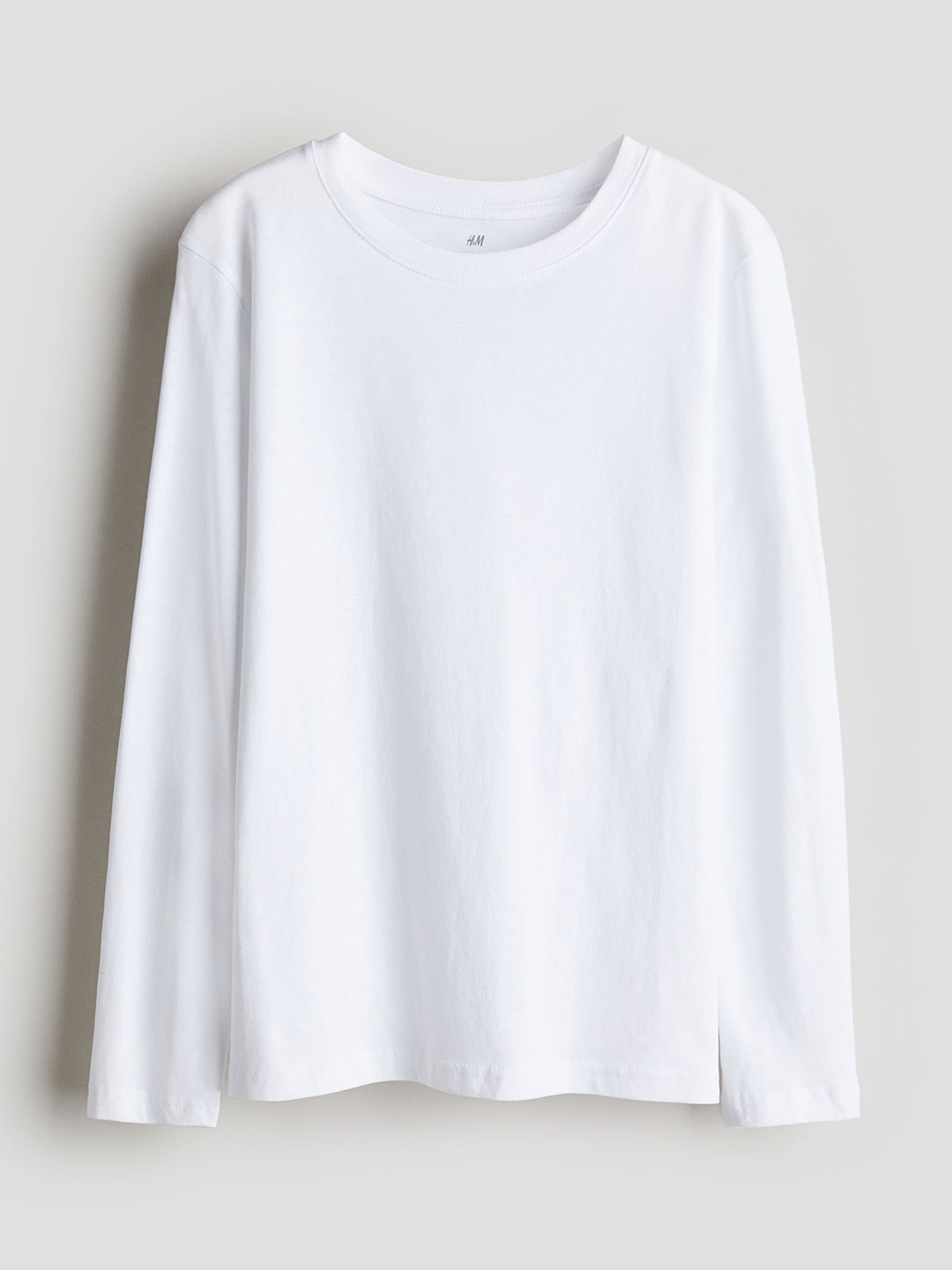 

H&M Boys Pure Cotton Long-Sleeved T-Shirt, White
