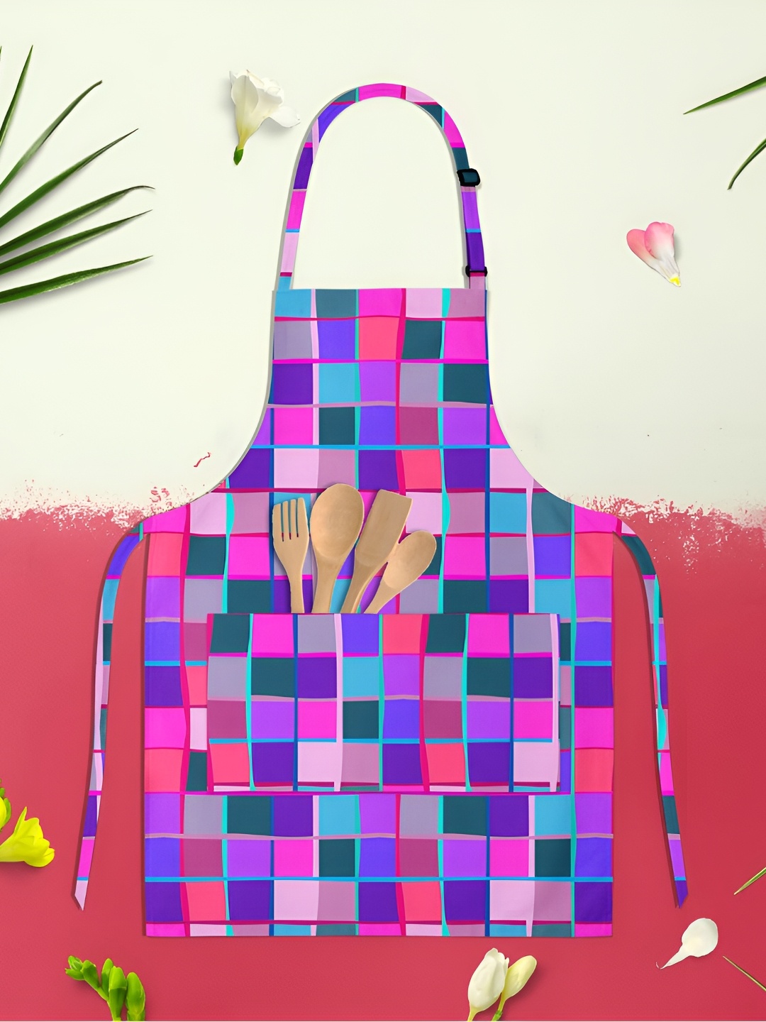 

ArtzFolio Kids Pink & Purple Printed Cotton Aprons