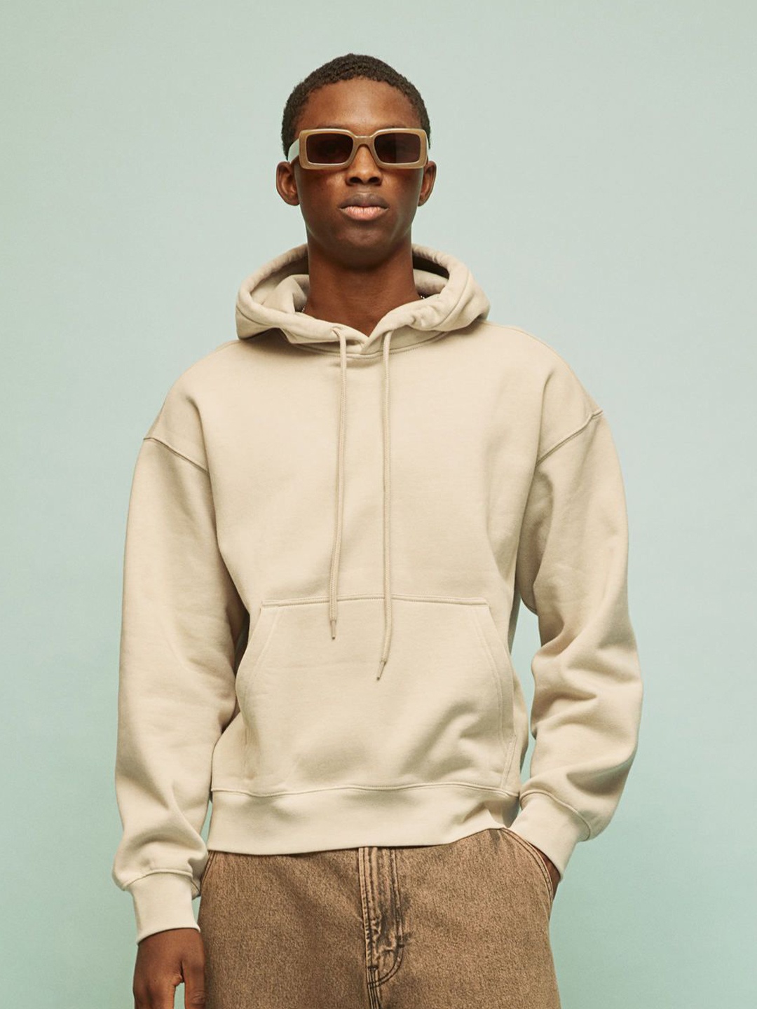 

H&M Men Loose Fit Hoodie, Beige