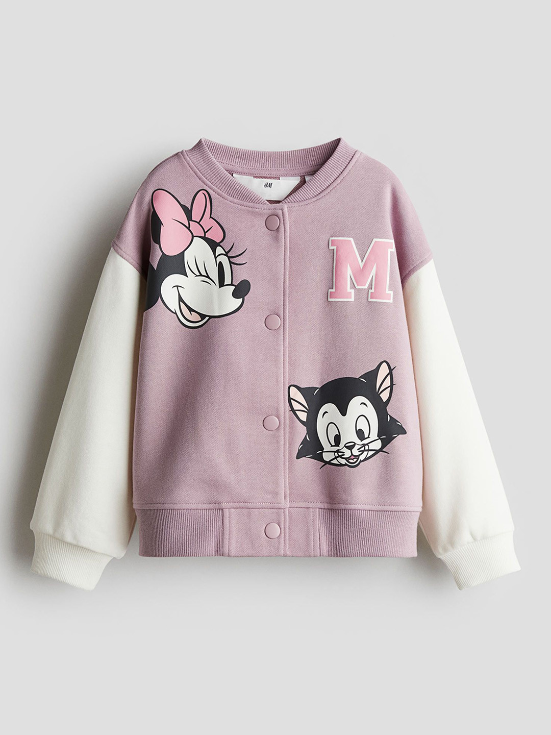 

H&M Girls Printed Baseball Jacket, Purple