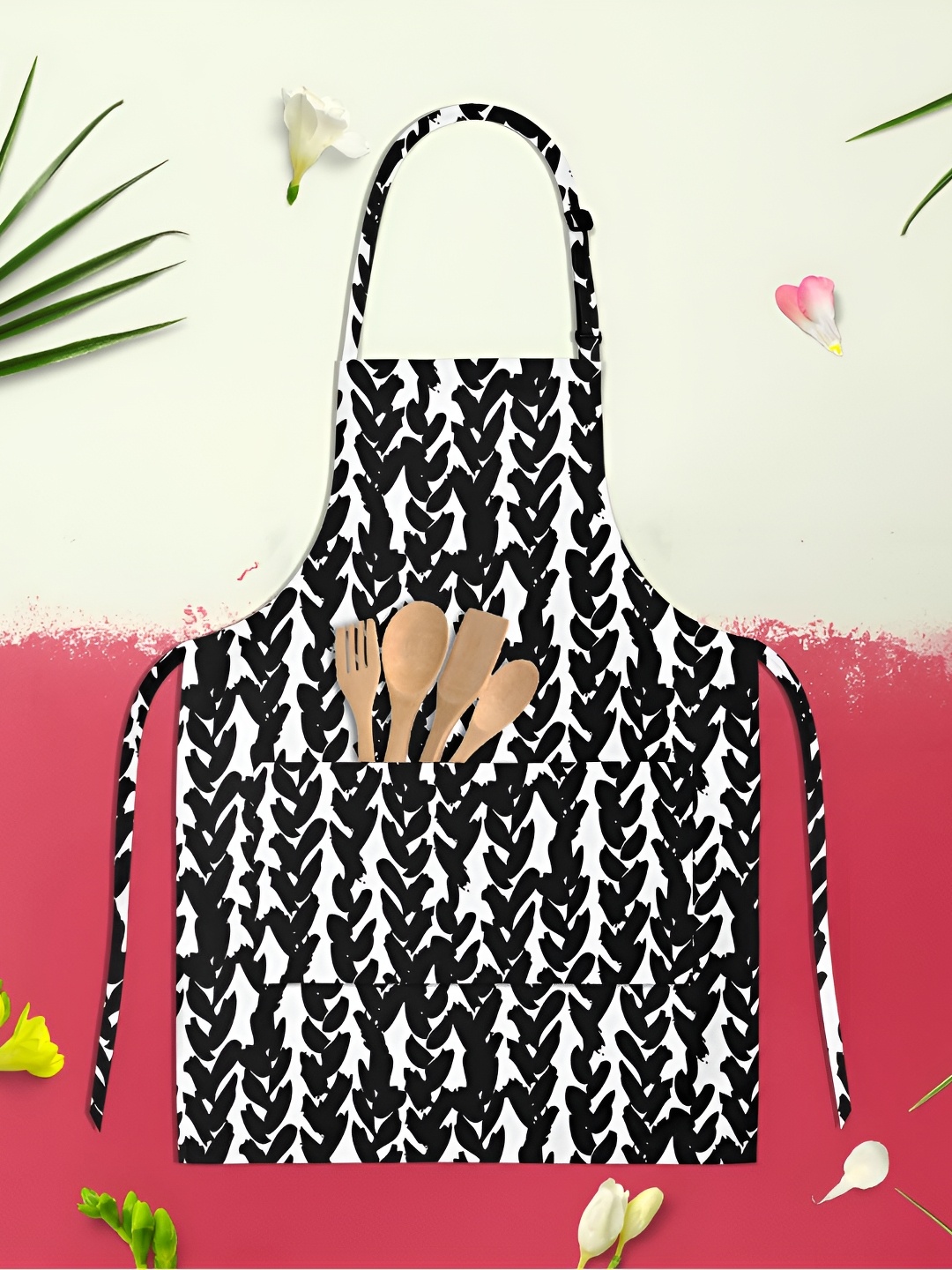 

ArtzFolio Kids Black & White Printed Cotton Aprons