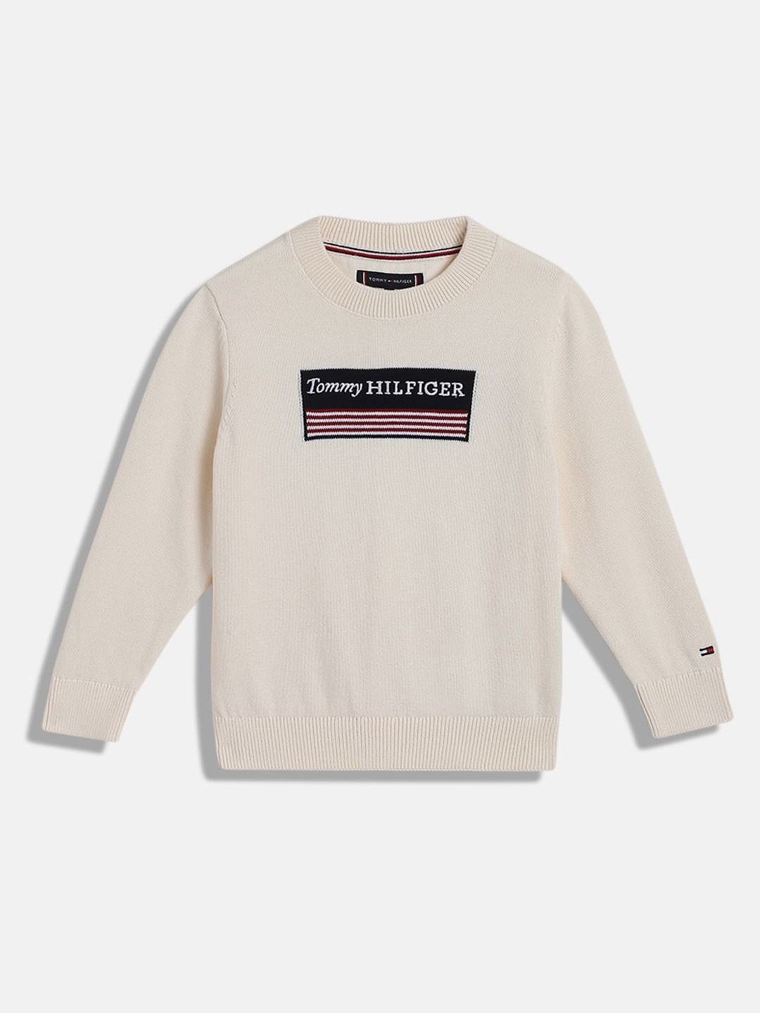 

Tommy Hilfiger Boys Brand Logo Printed Cotton Sweatshirt, Off white