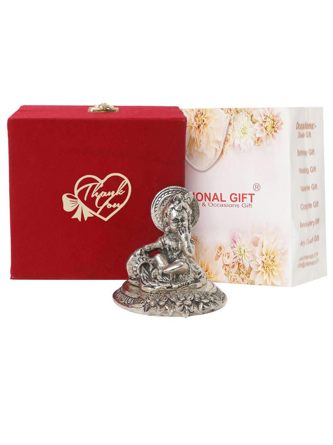 

INTERNATIONAL GIFT Gold-Toned Laddu Gopal Idol with Thank You Tag & Velvet Box