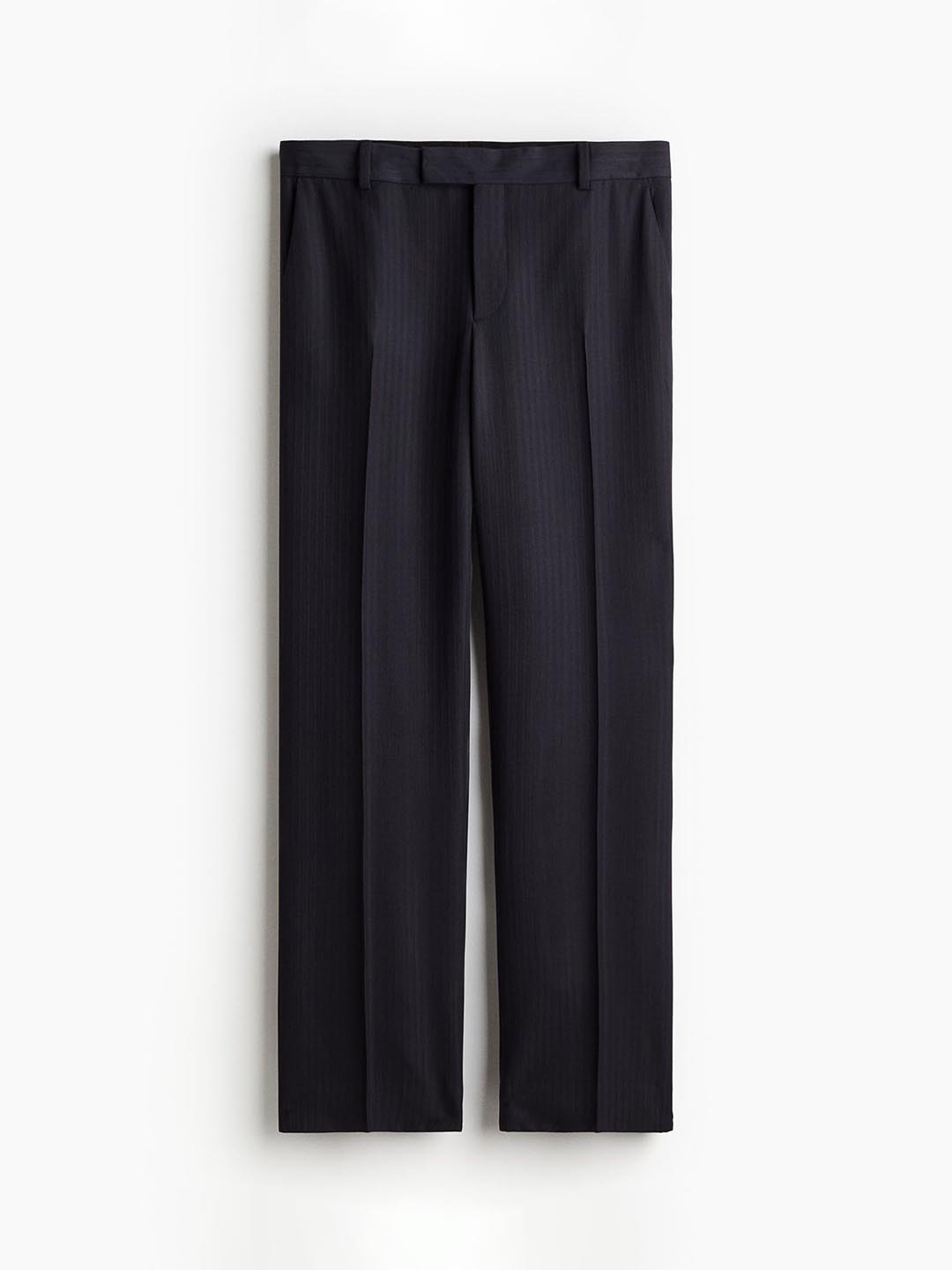

H&M Women Mid Rise Tailored Trousers, Black
